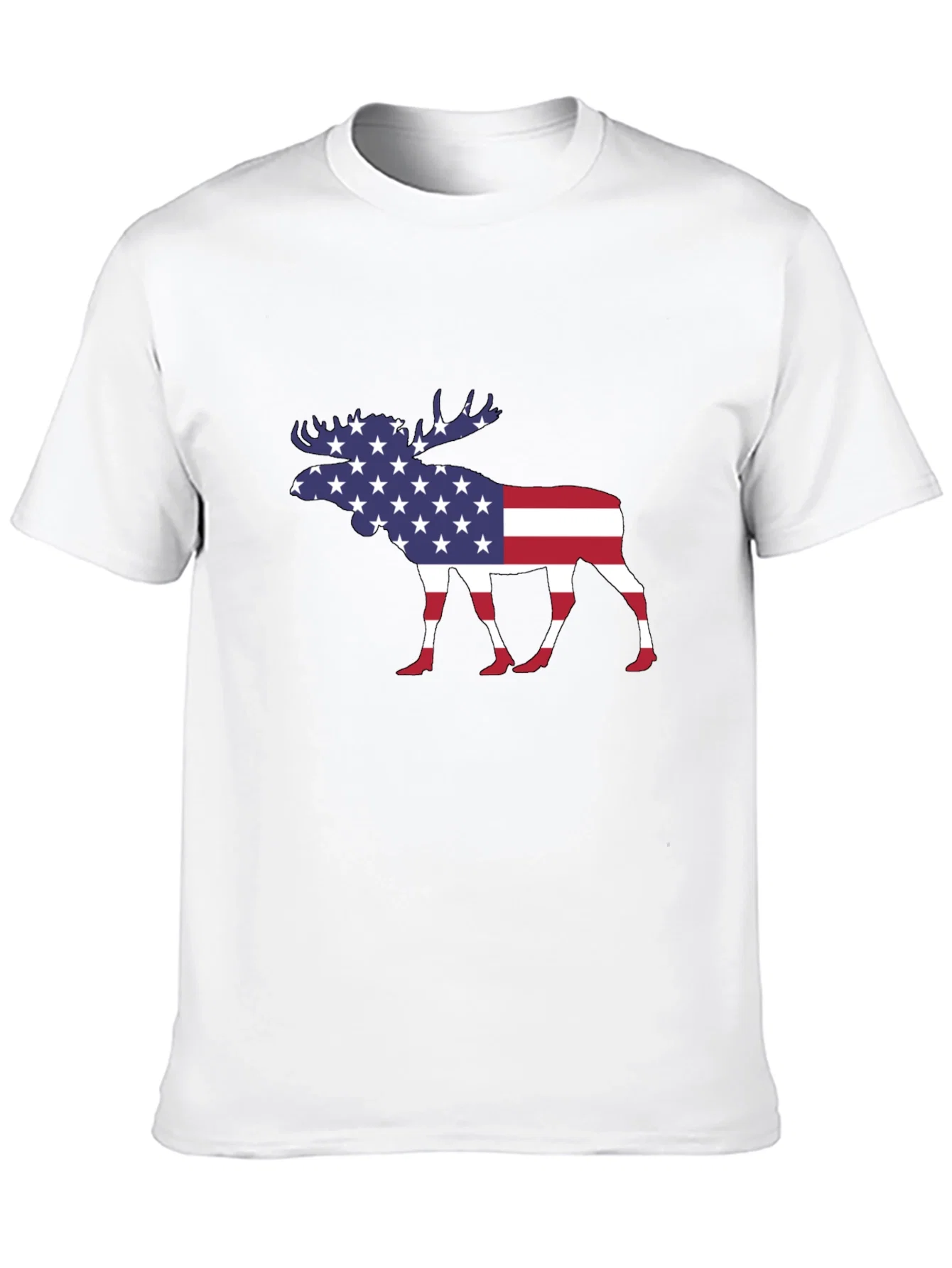 Rebbecca American Flag Moose Graphic T-Shirt