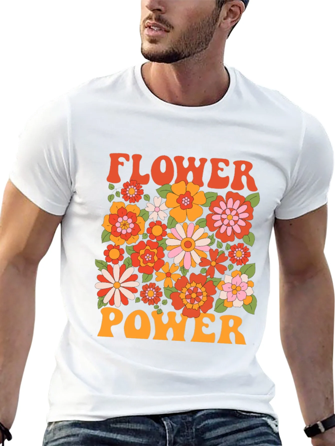 Rebbecca Retro Flower Power Graphic T-Shirt