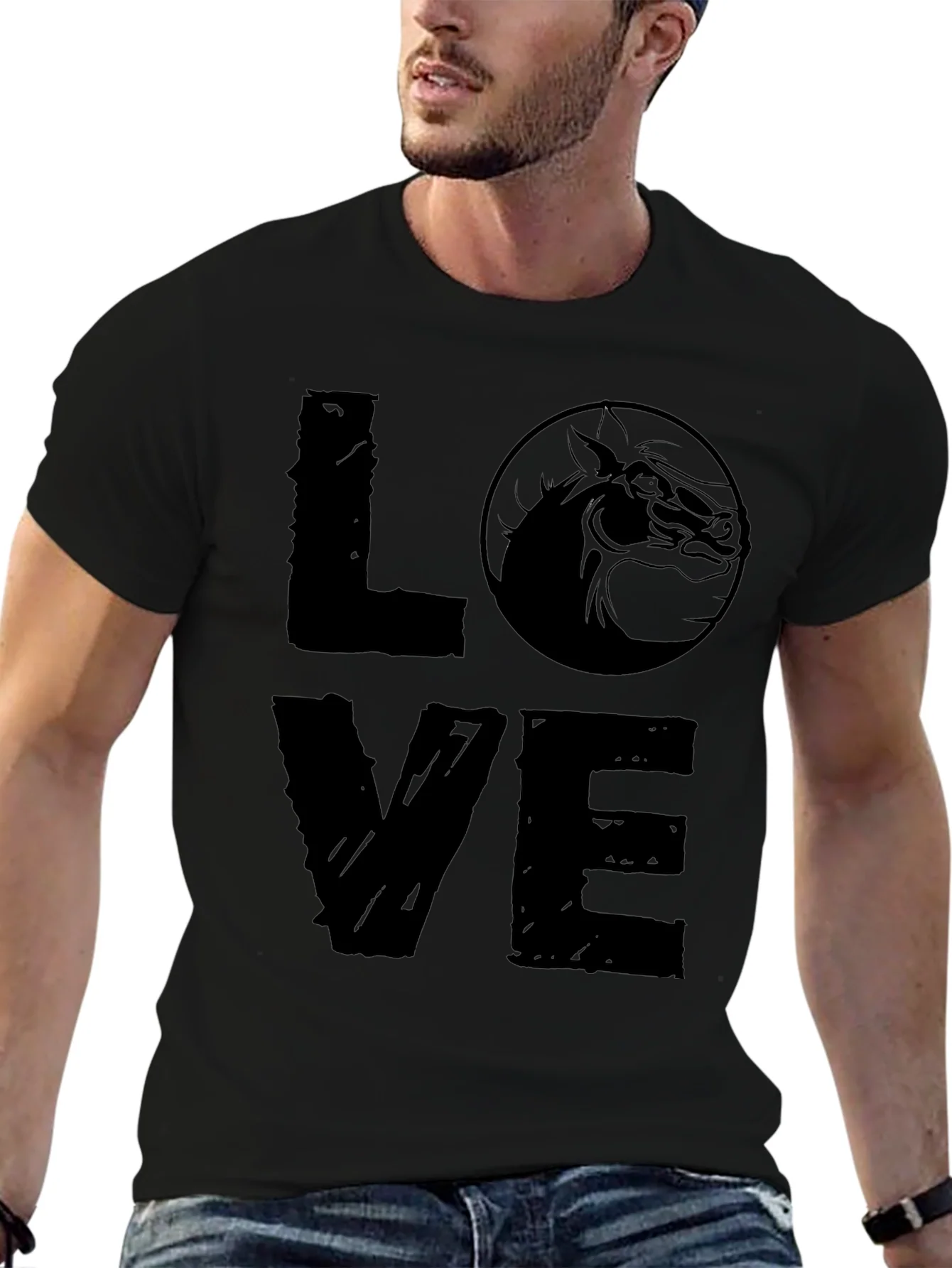 Camiseta Negra LOVE Caballo - Estilo Casual