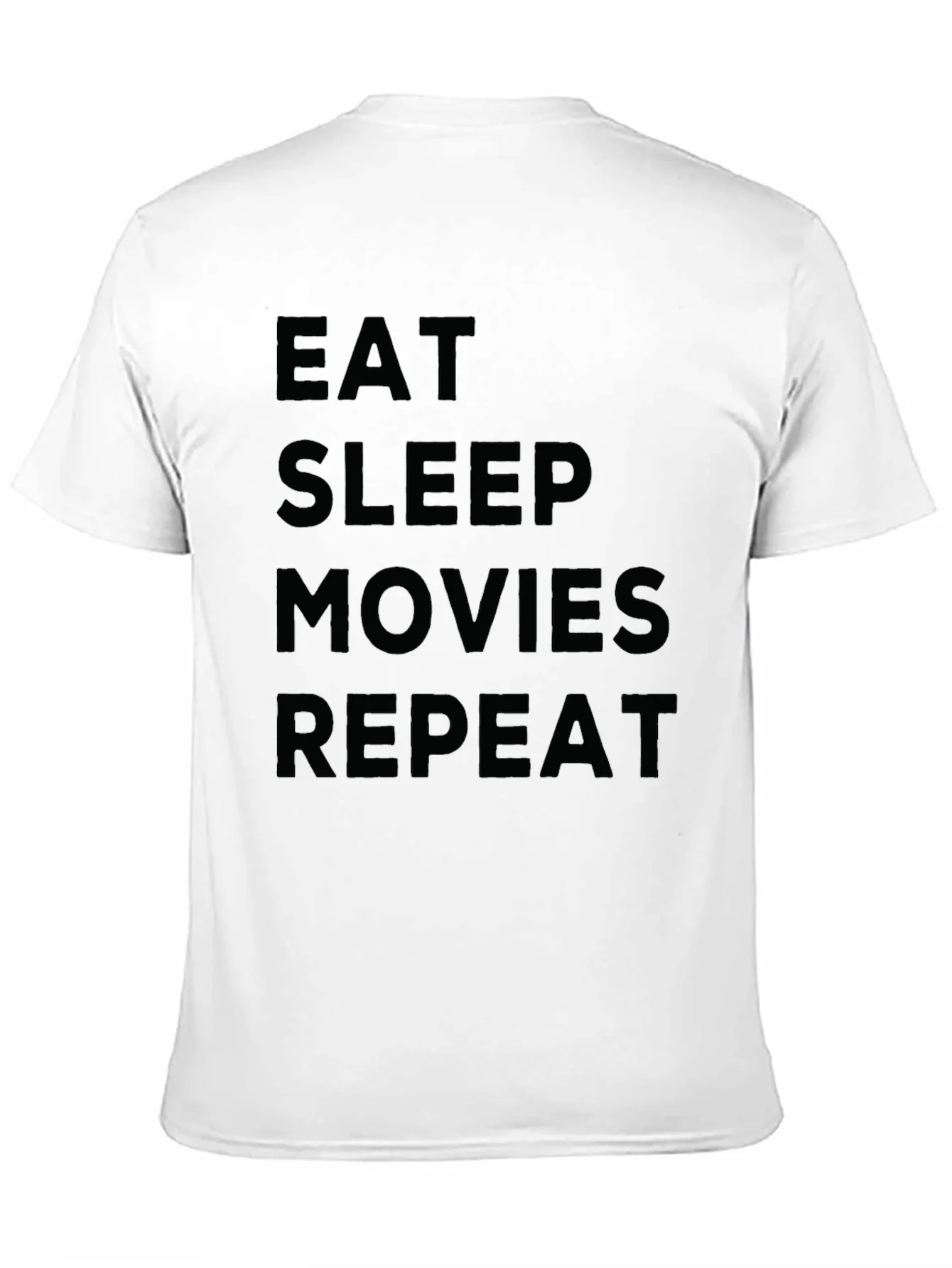 Camiseta Negra: Eat Sleep Movies Repeat