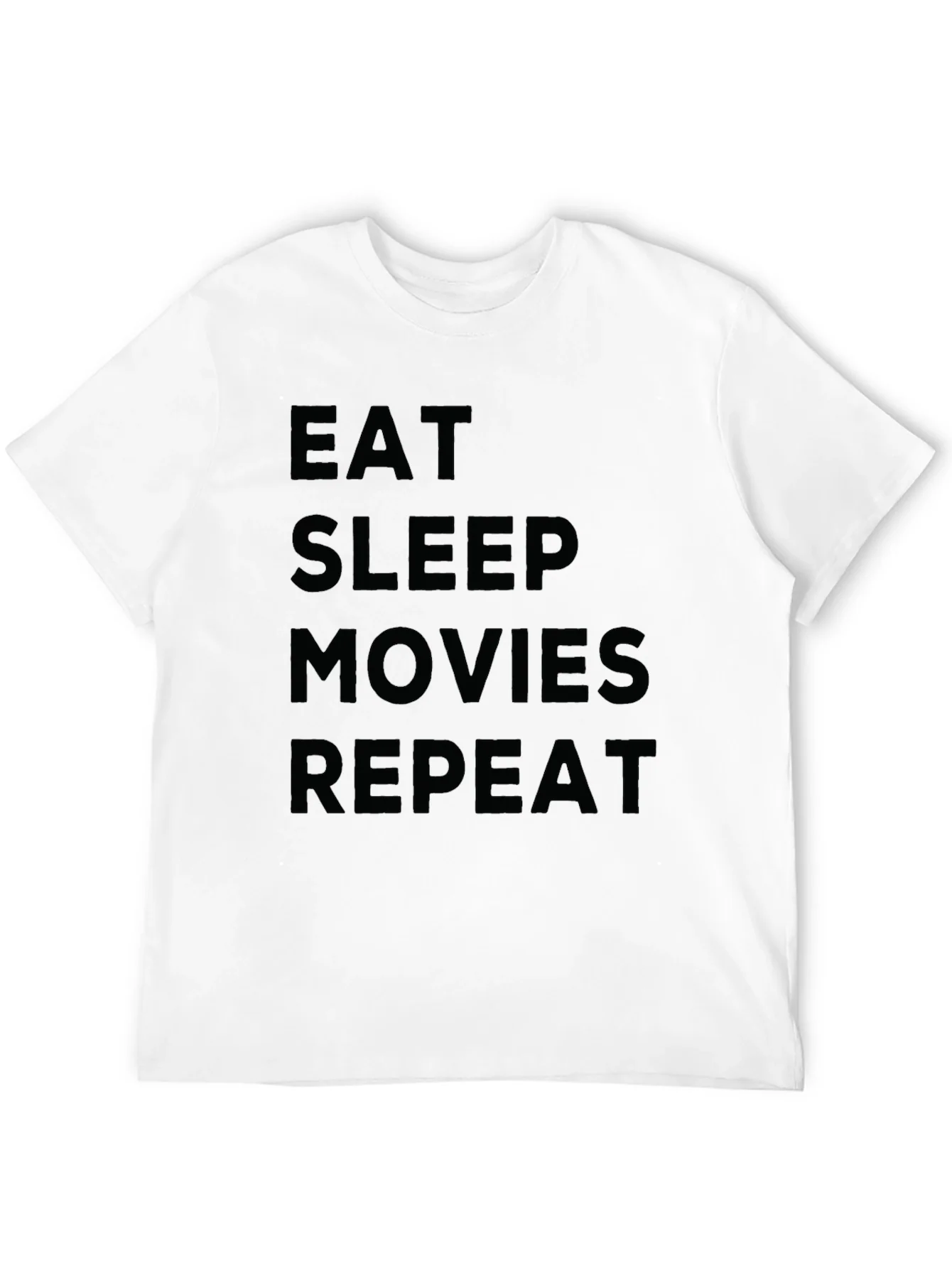 Camiseta Negra: Eat Sleep Movies Repeat