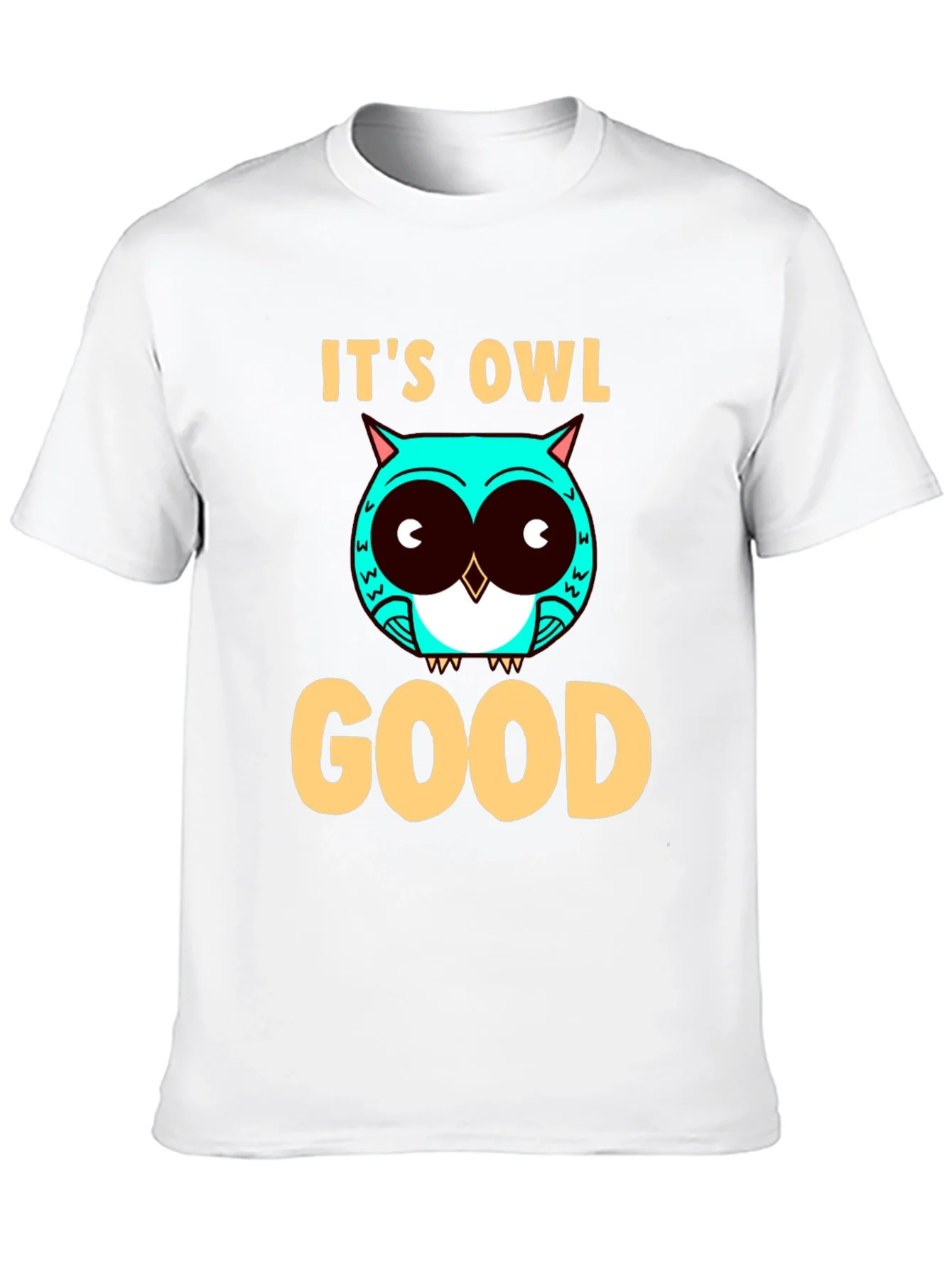 Camiseta Negra con Dise?o de B¨²ho Its Owl Good