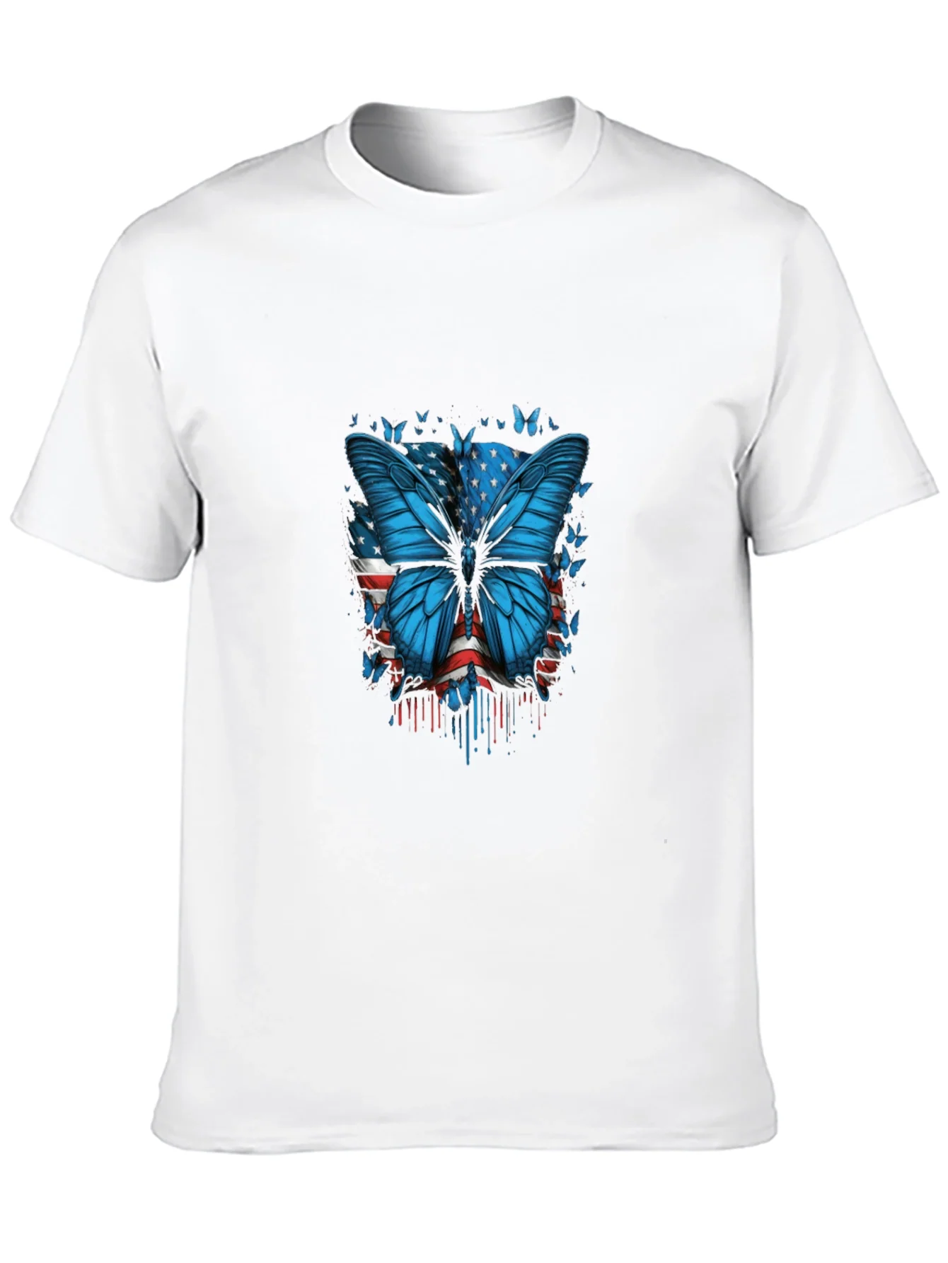 Rebbecca Butterfly American Flag Graphic T-Shirt