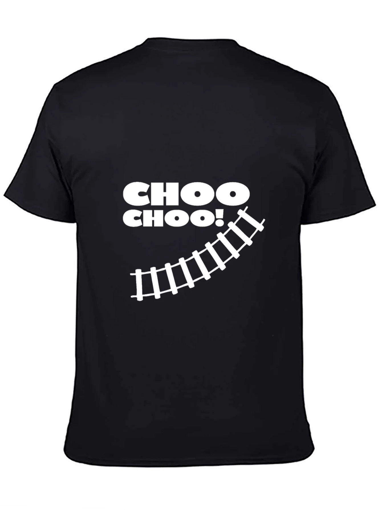 Camiseta Negra Hombre con Dise?o de Tren