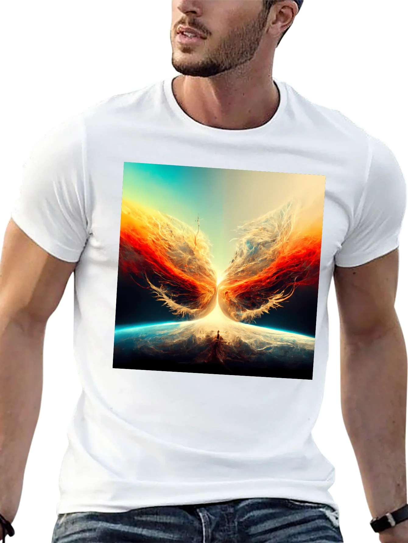 Rebbecca Abstract Phoenix Graphic Print Tee