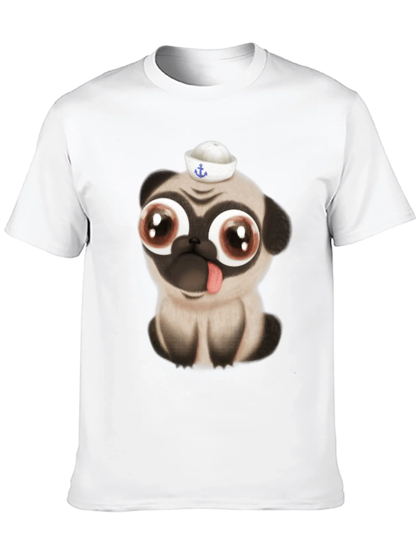 Camiseta Negra con Pug Marinero