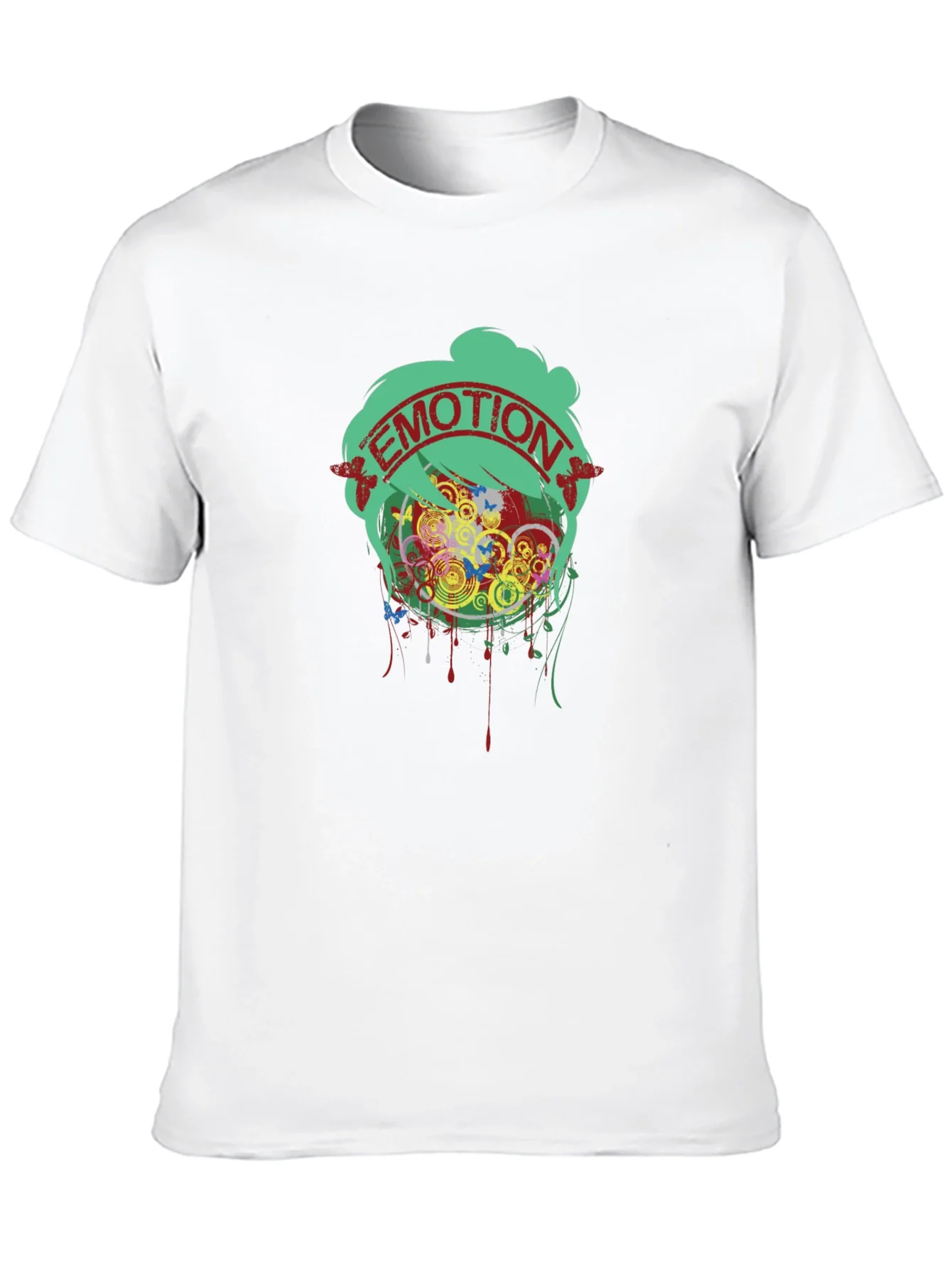 Camiseta Negra Estampado Emoci¨®n Dise?o Abstracto