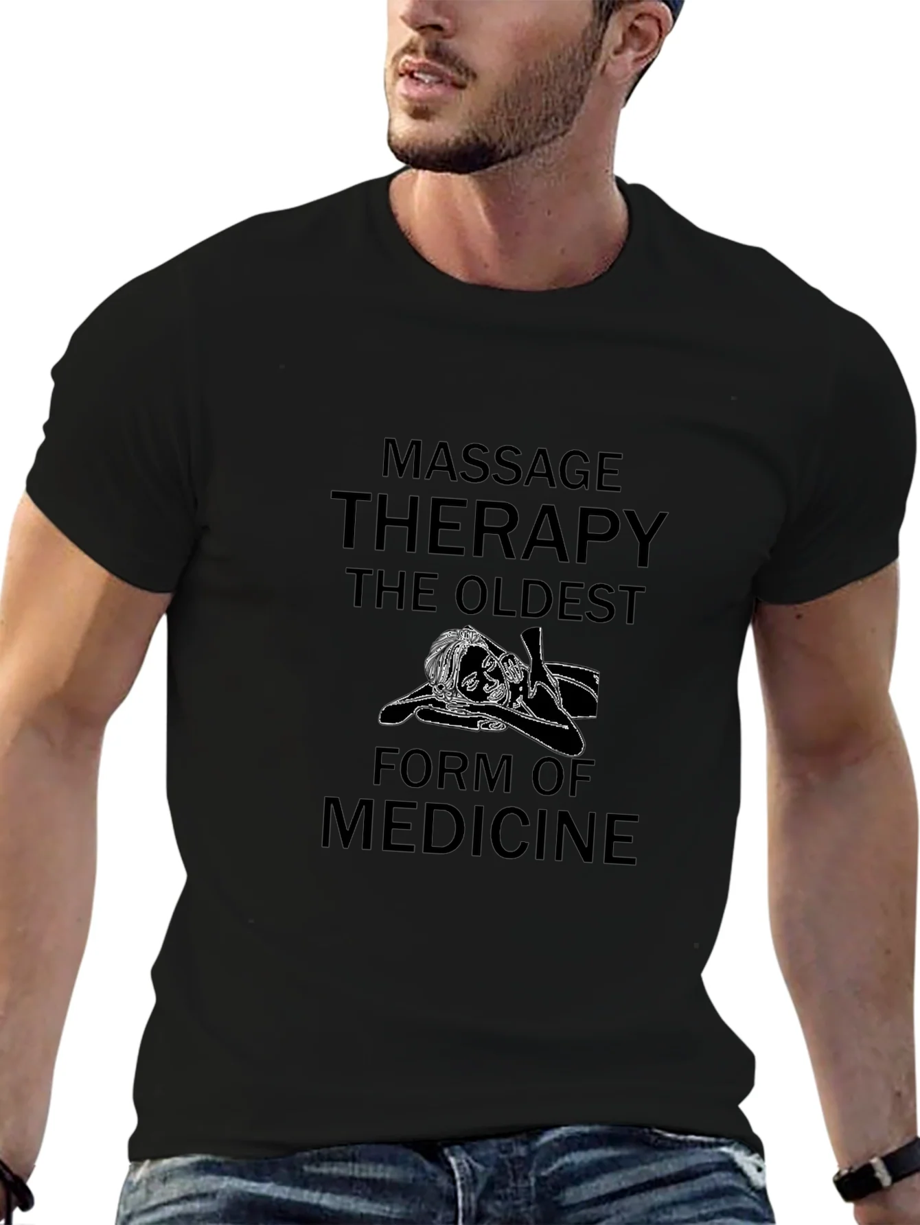 Camiseta Negra: Masaje Terapia la Medicina Ancestral