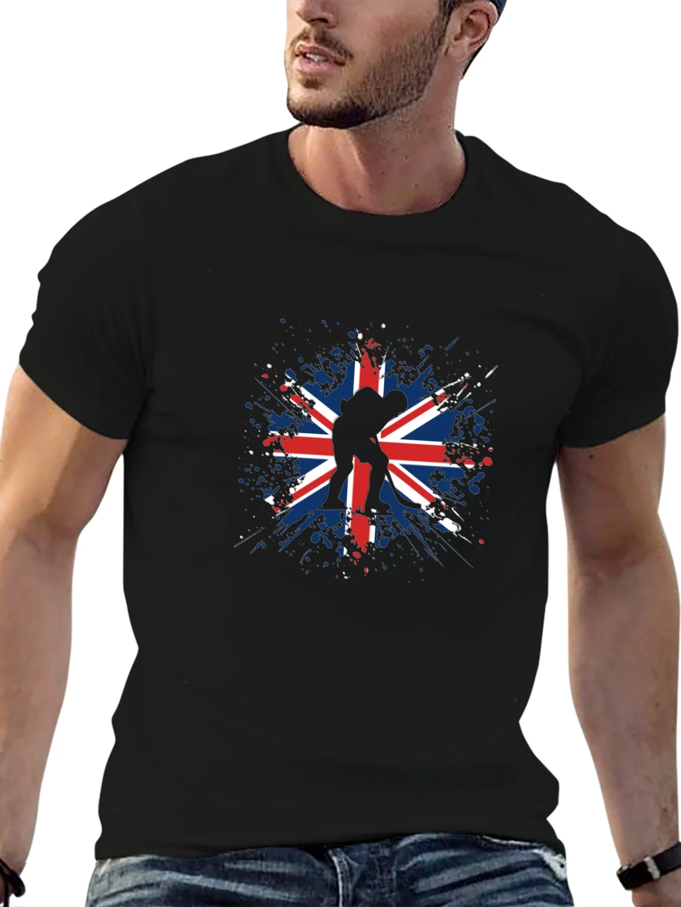 Camiseta Negra Union Jack Hockey
