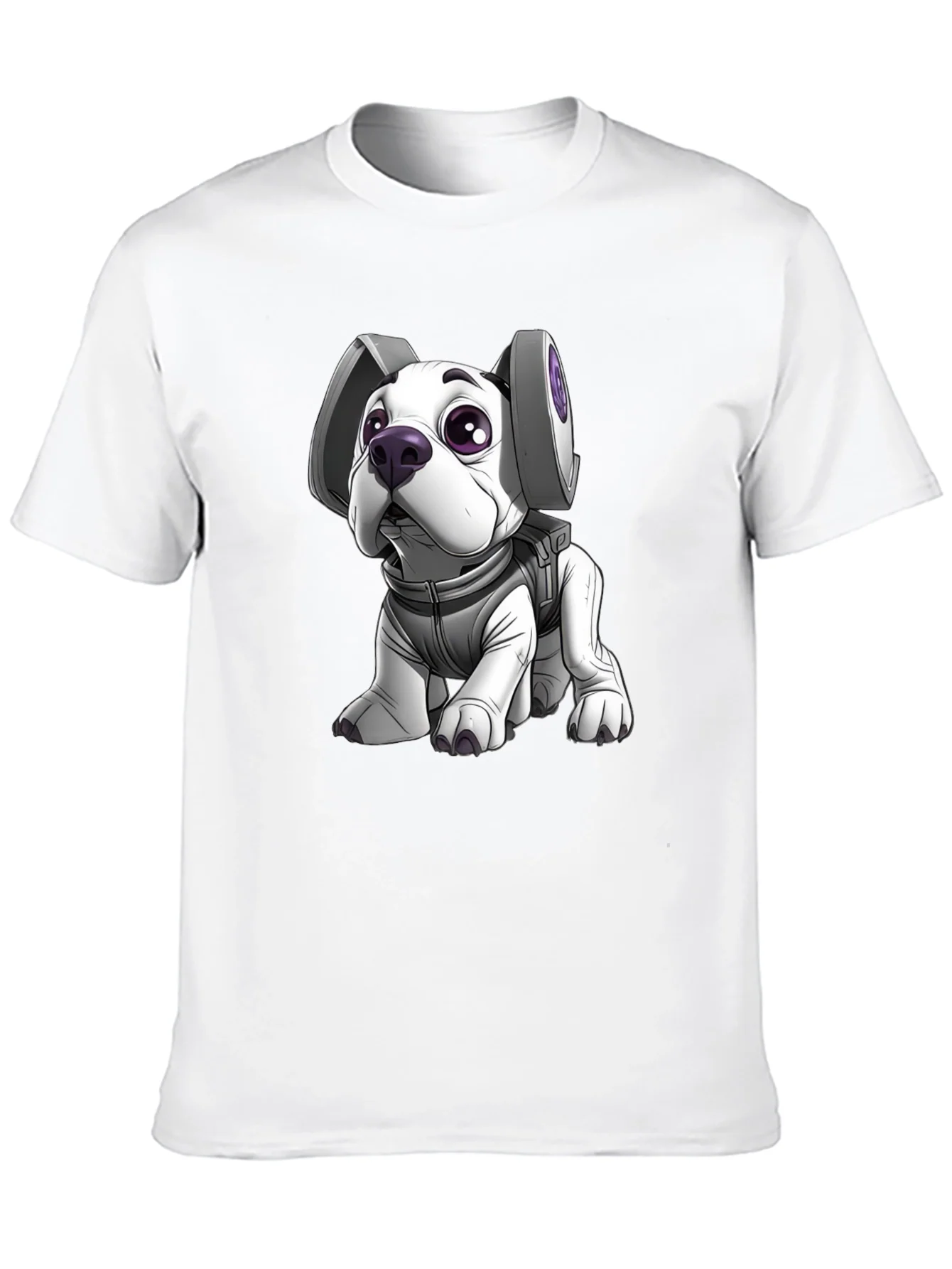Camiseta Negra con Dise?o de Perro Astronauta