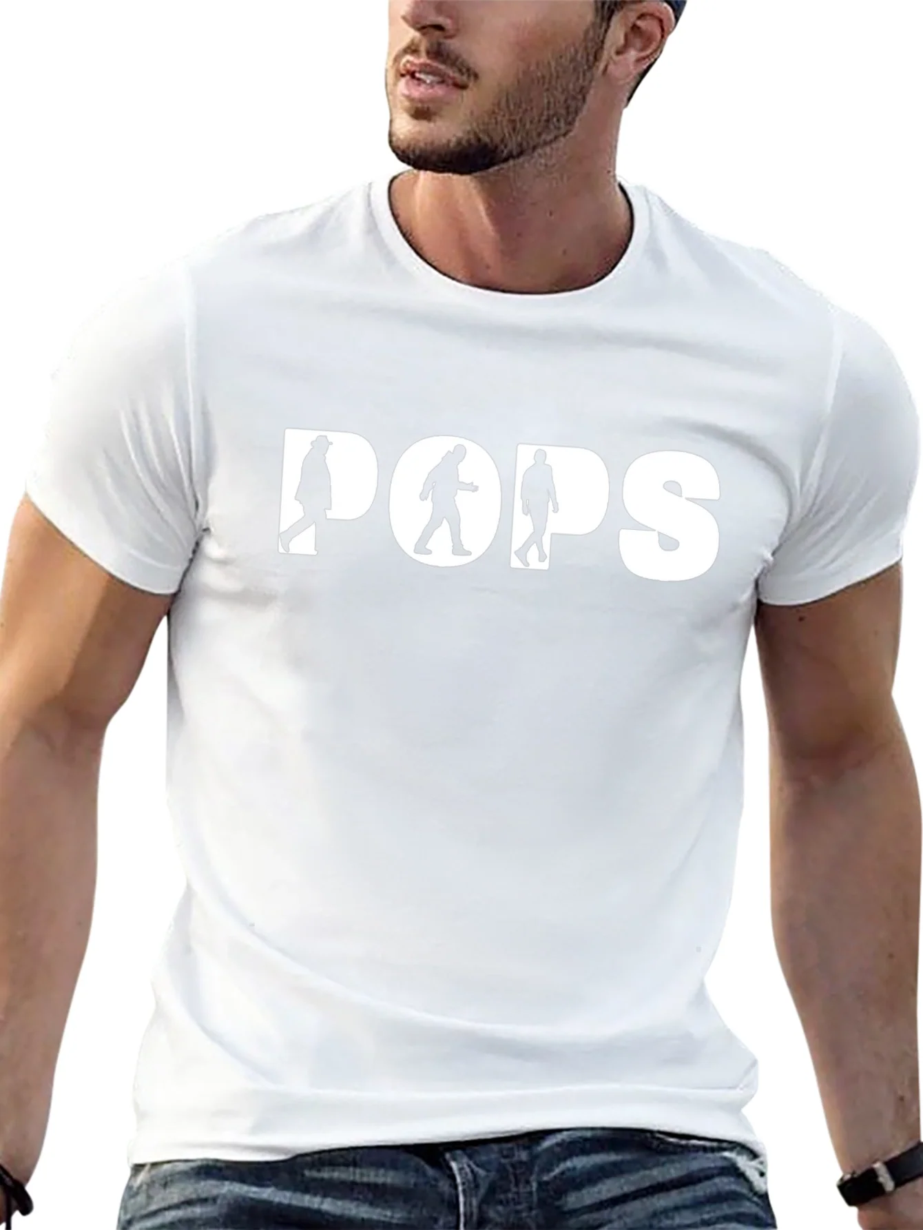 Camiseta Negra POPS con Siluetas