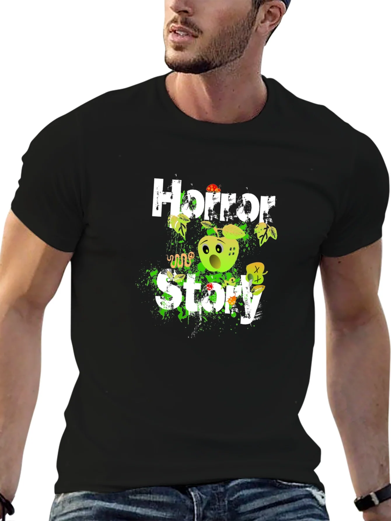Camiseta Negra Horror Story para Halloween