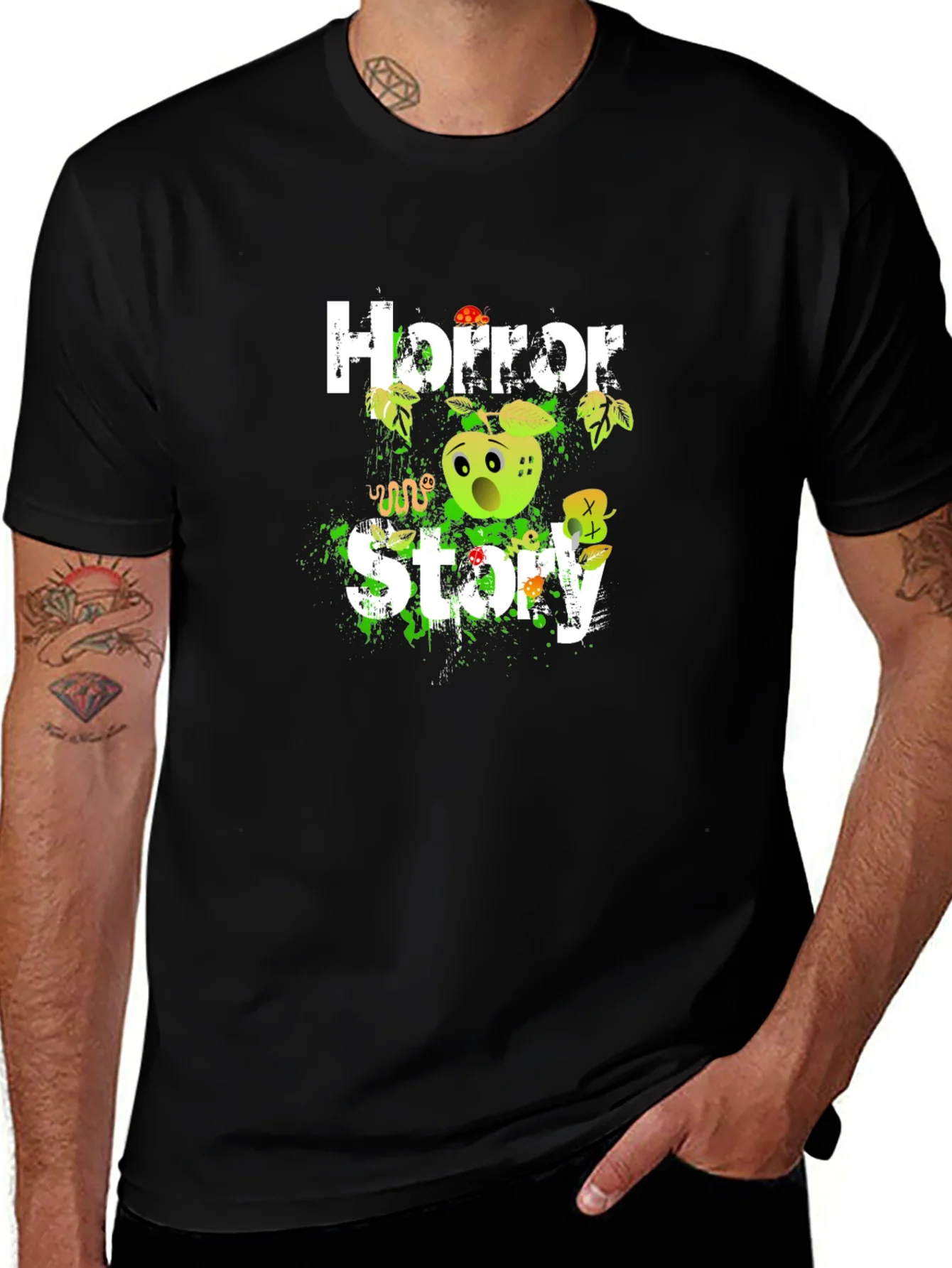 Camiseta Negra Horror Story para Halloween