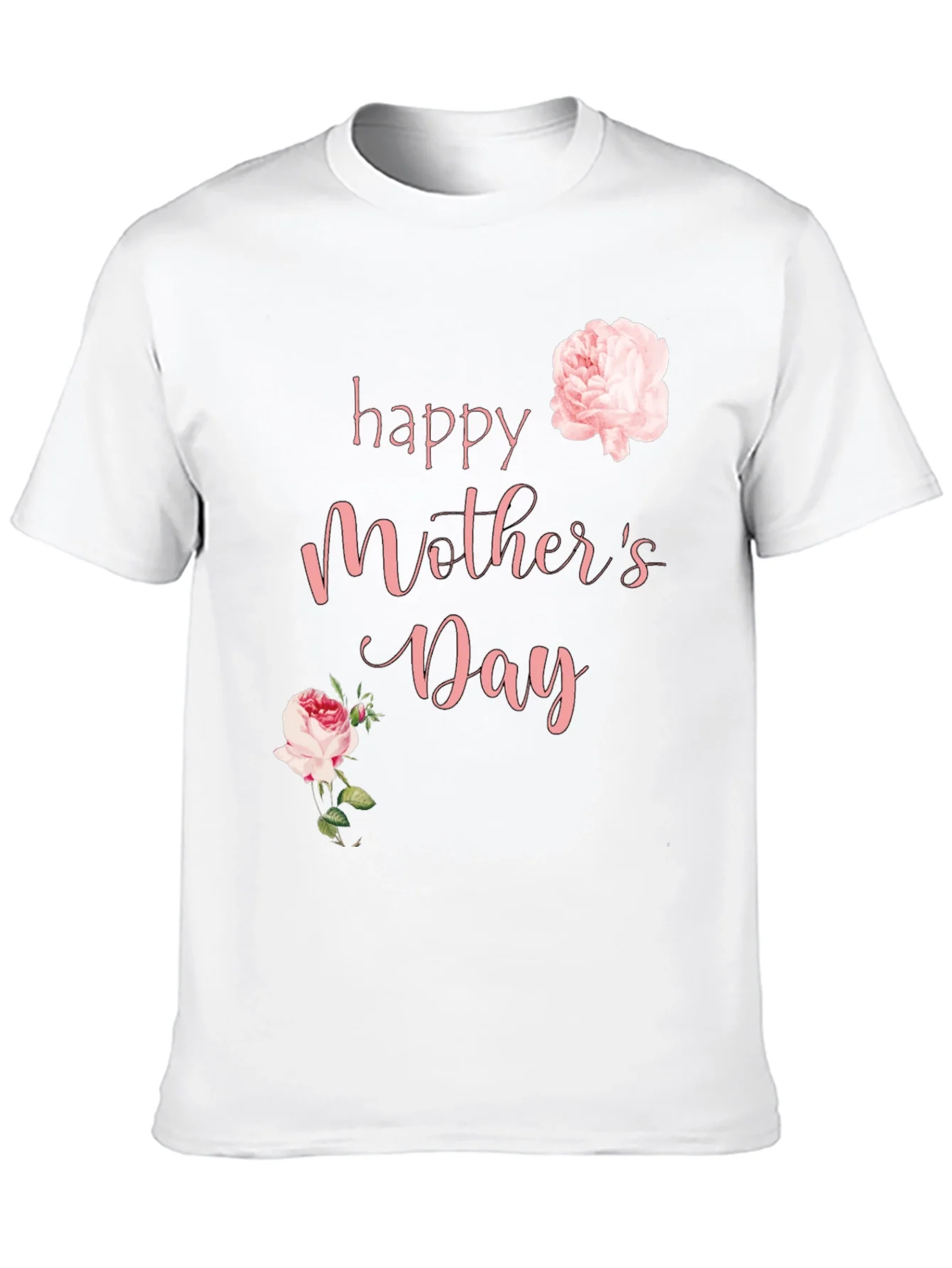 Camiseta Negra Feliz D¨ªa de la Madre con Rosas
