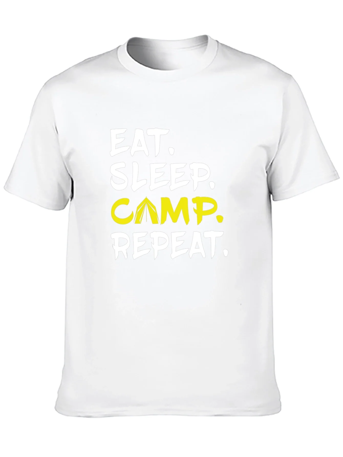 Camiseta Negra Eat Sleep Camp Repeat