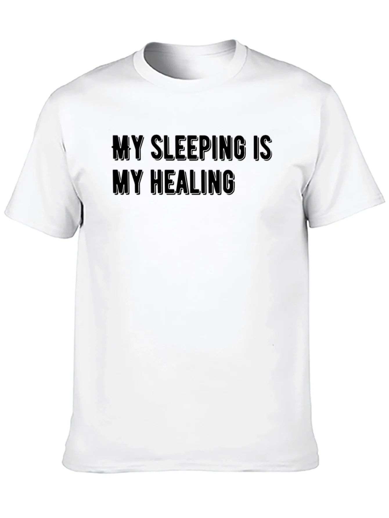 Rebbecca My Sleeping Is My Healing Black T-Shirt