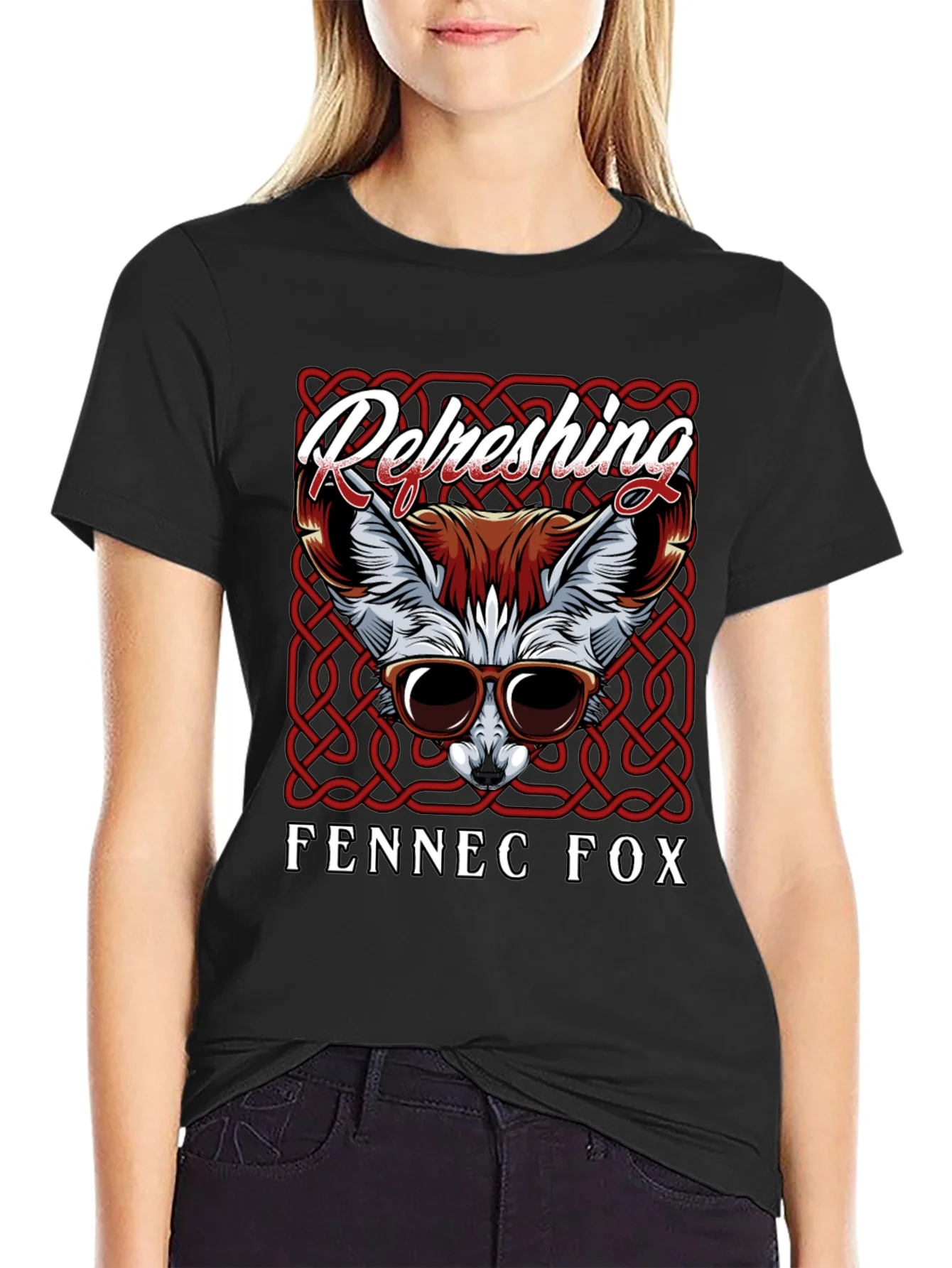 Camiseta Negra Zorro Fennec Refrescante