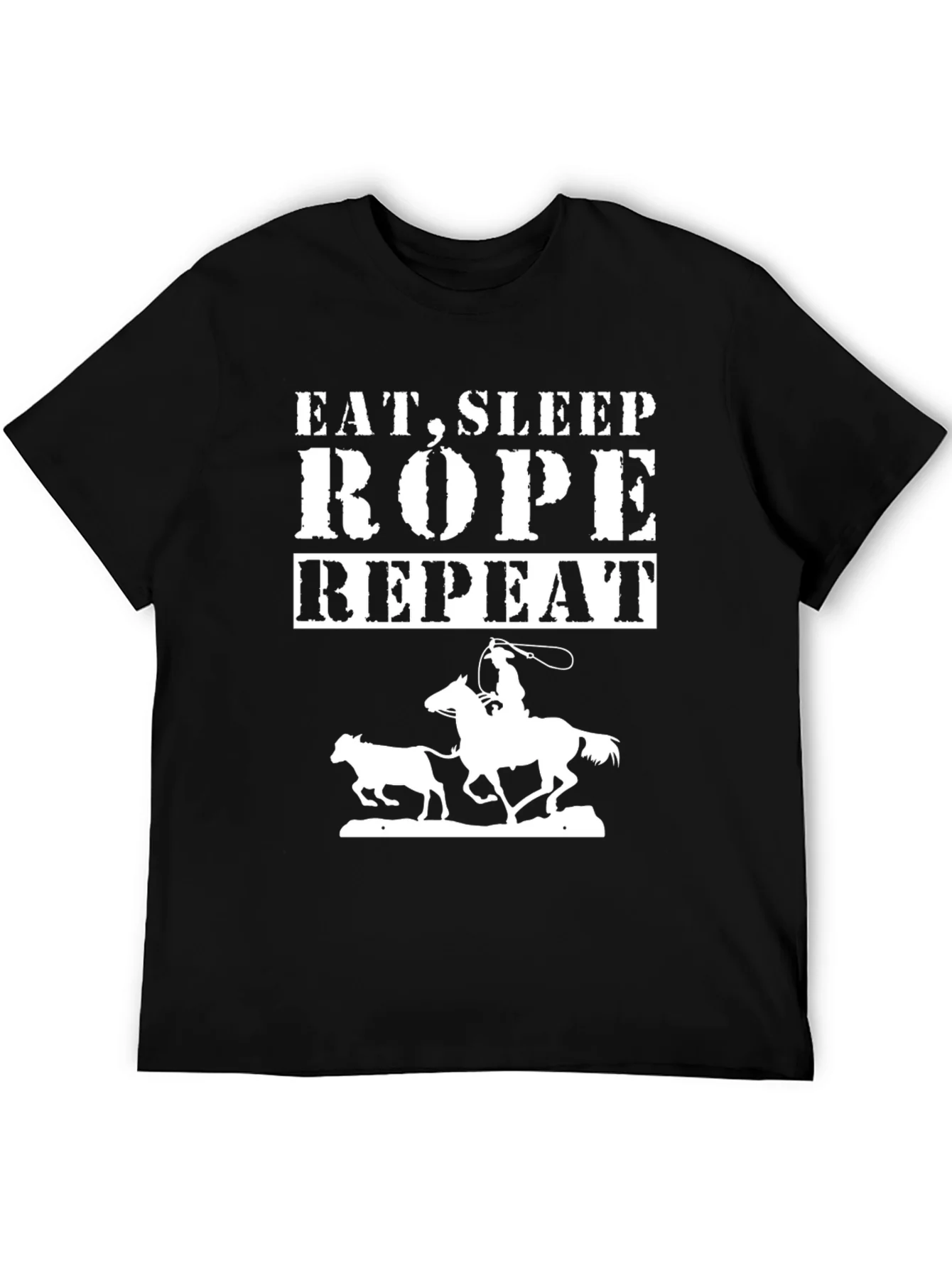 Rebbecca Eat Sleep Rope Repeat Cowboy Graphic Tee