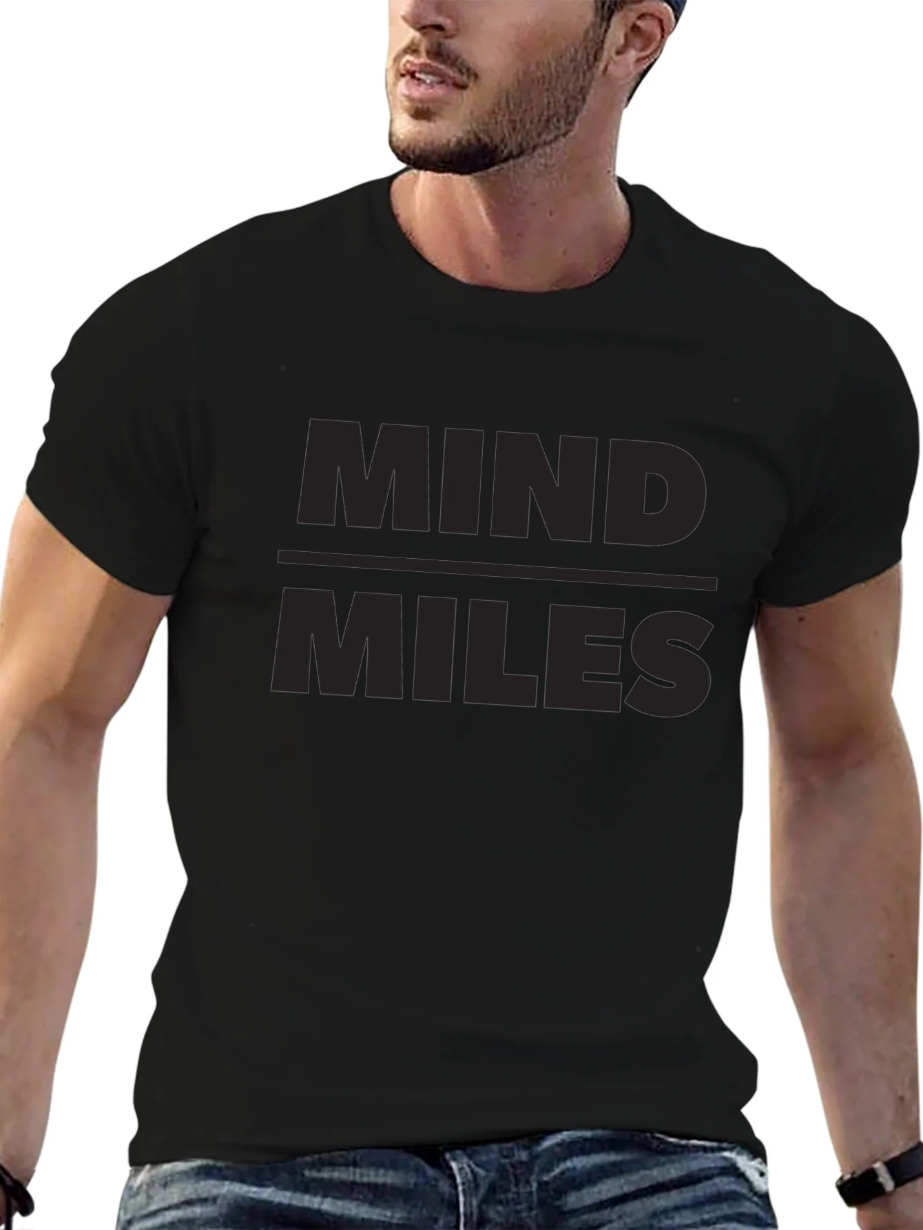 Camiseta Negra Mind Miles para Hombre