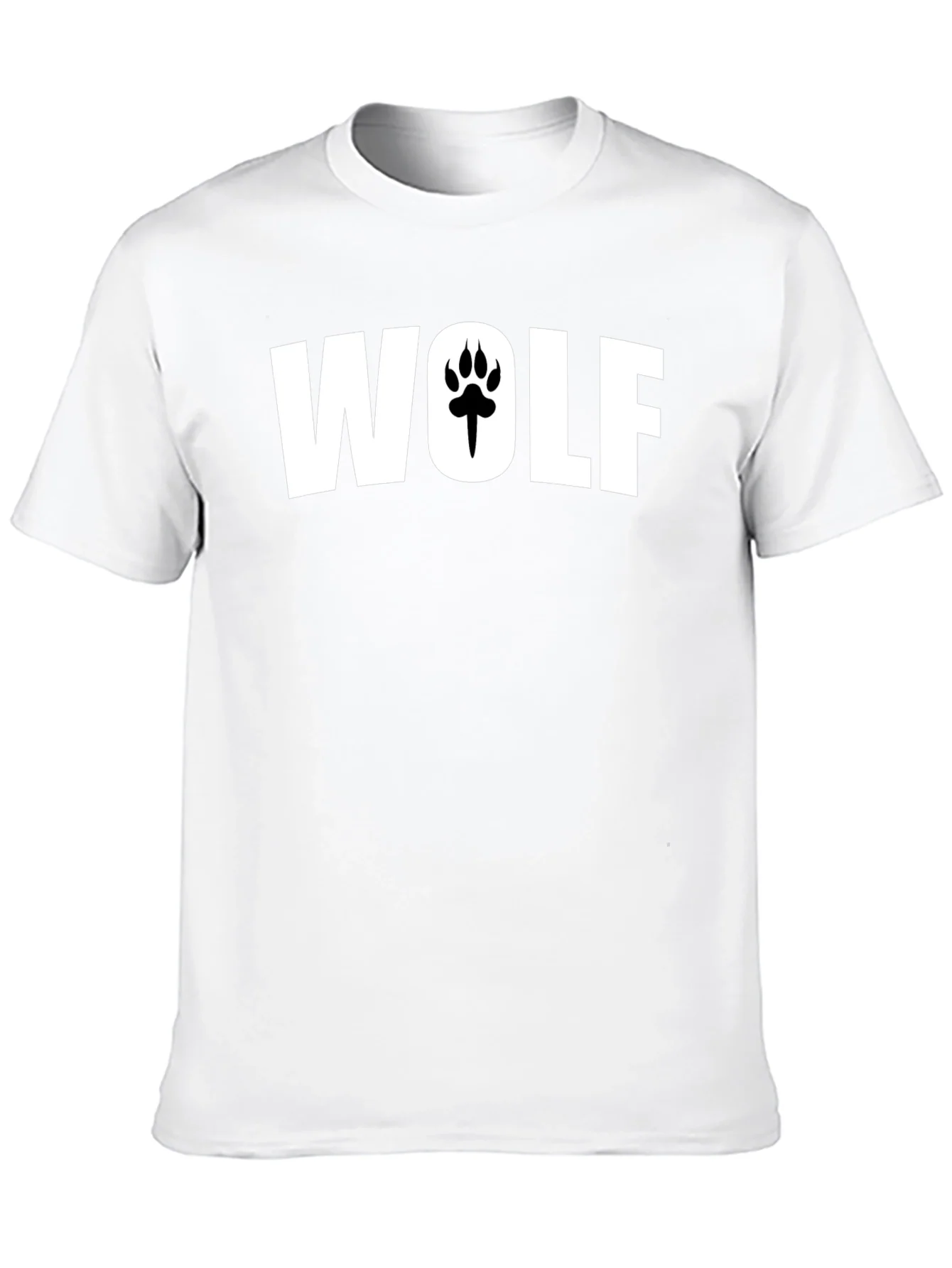 Camiseta Negra Hombre Wolf con Huella