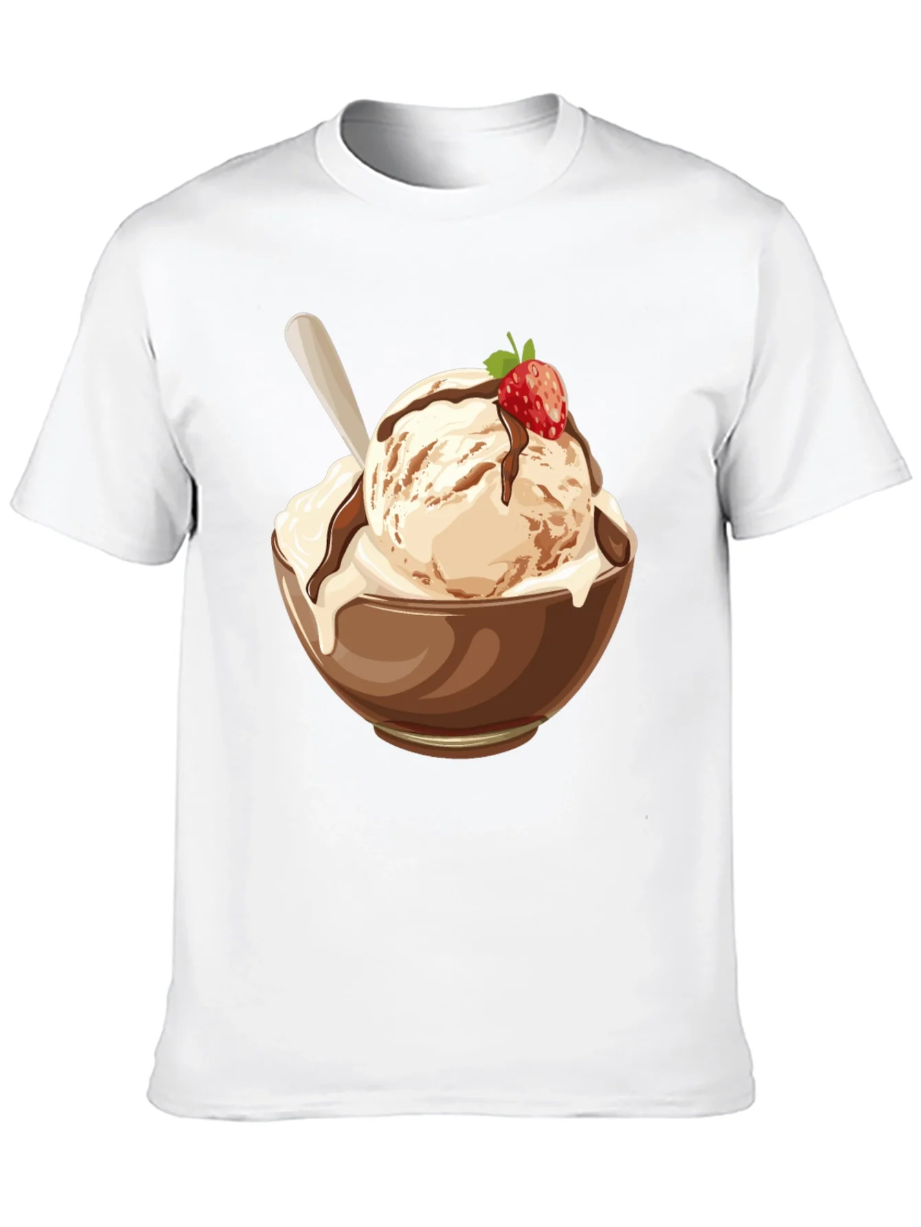 Camiseta Negra con Dise?o de Helado