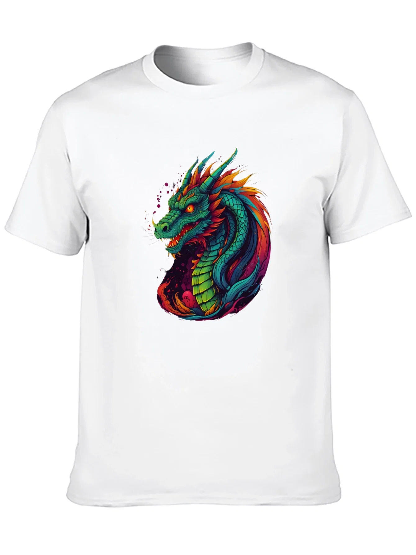 Rebbecca Vibrant Dragon Graphic Tee - Cool Mens T-Shirt