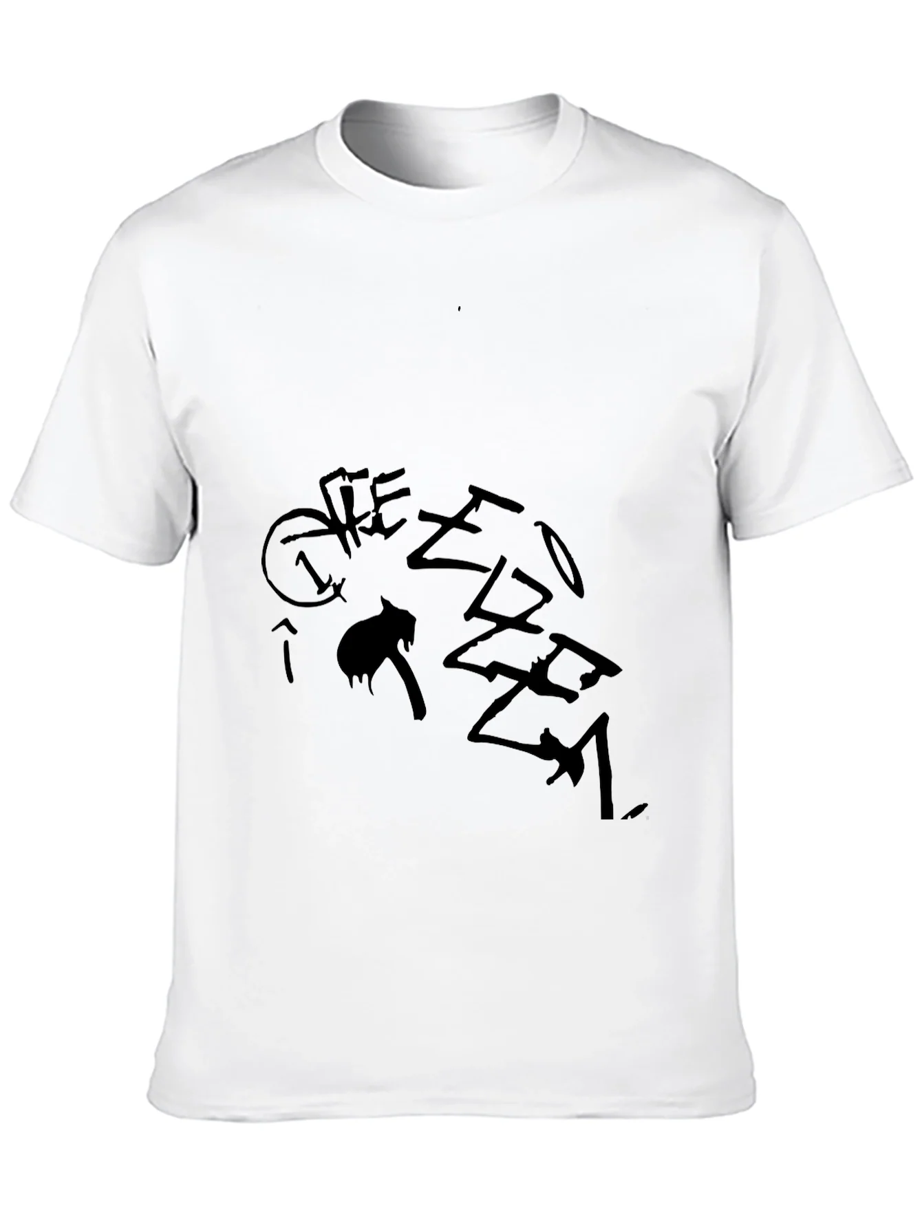 Camiseta Negra con Dise?o Gr¨¢fico Abstracto