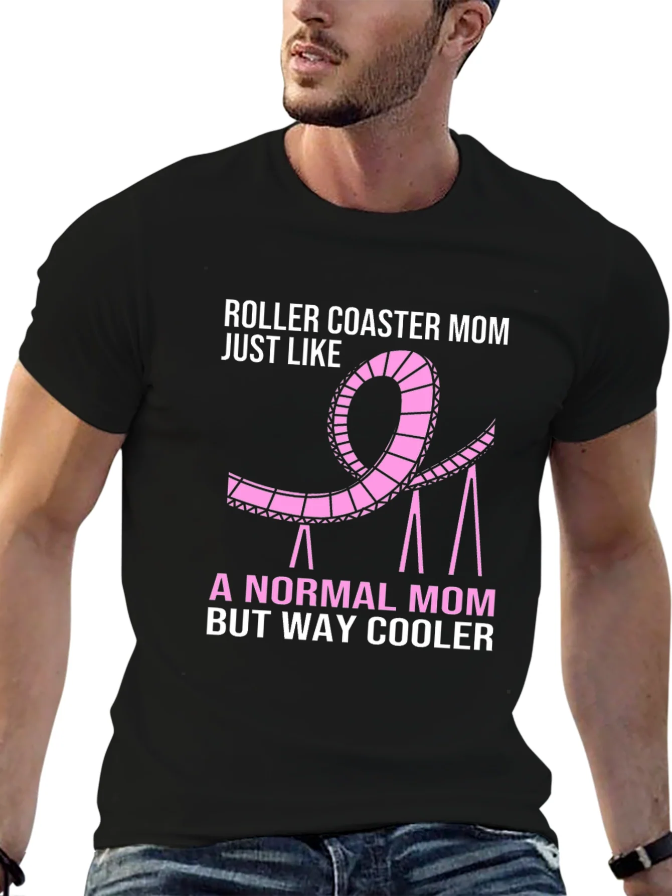 Camiseta Negra Roller Coaster Mom