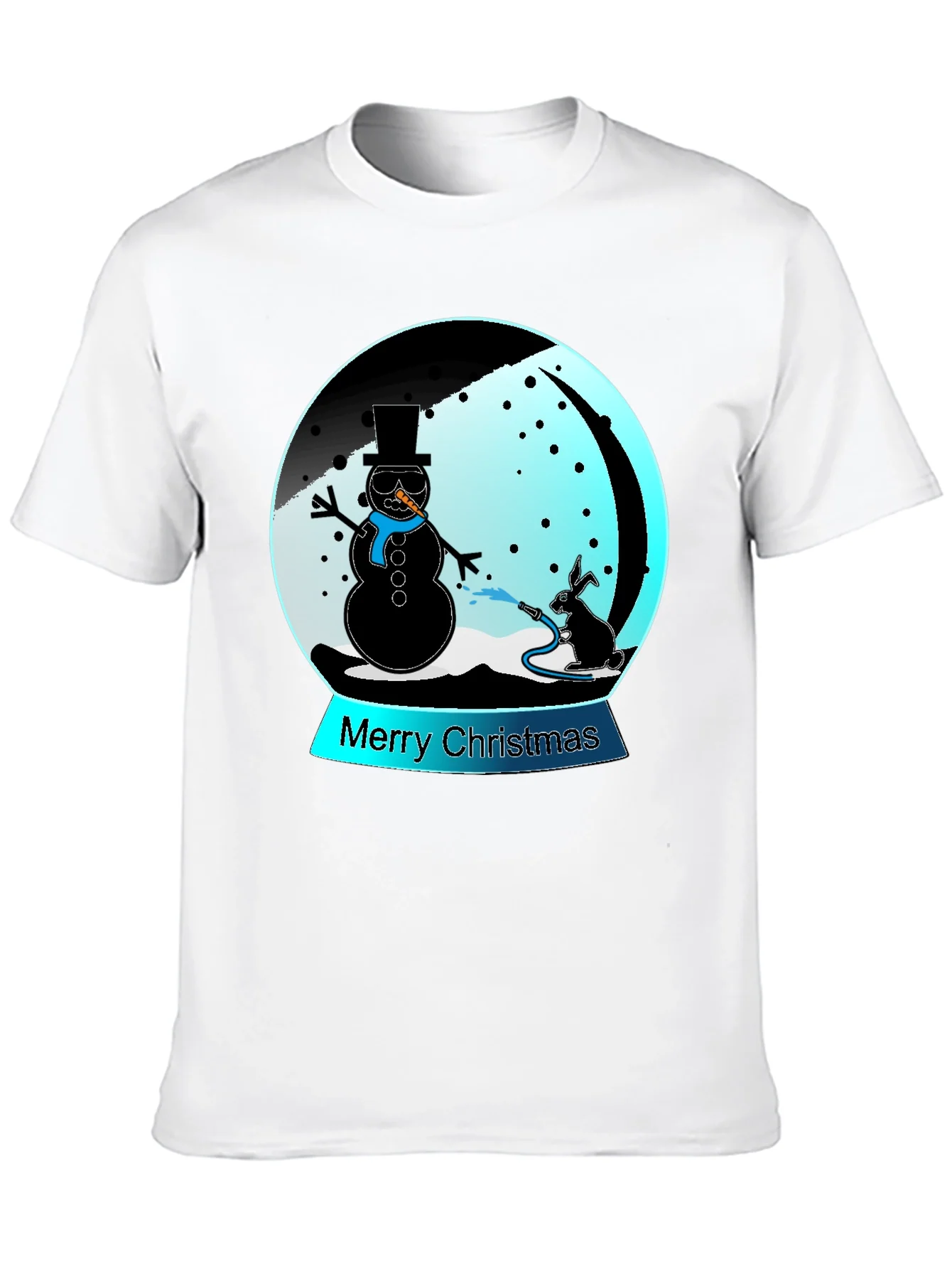 Camiseta Navide?a con Mu?eco de Nieve y Conejo