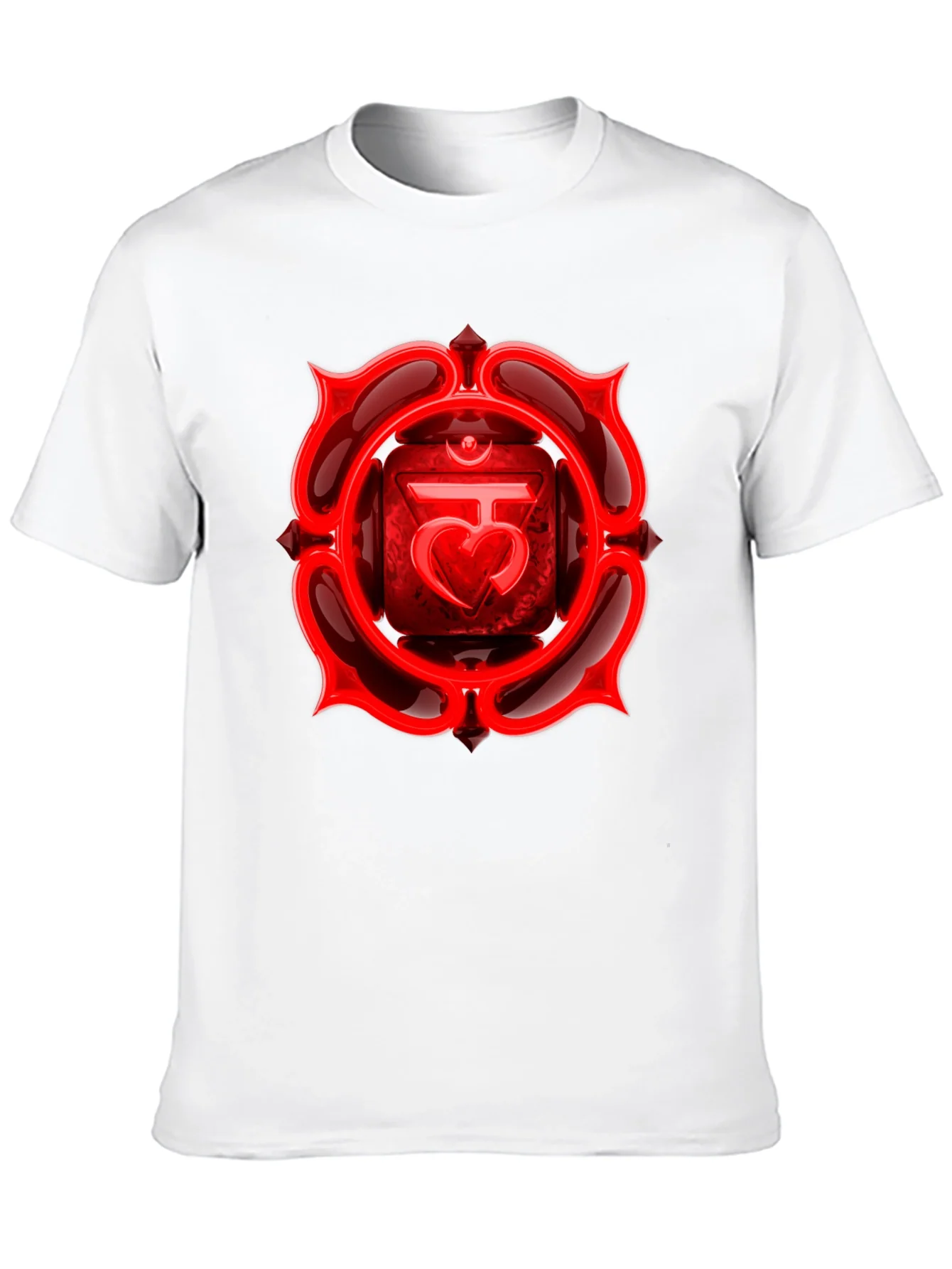 Camiseta Negra Chakra Ra¨ªz Rojo