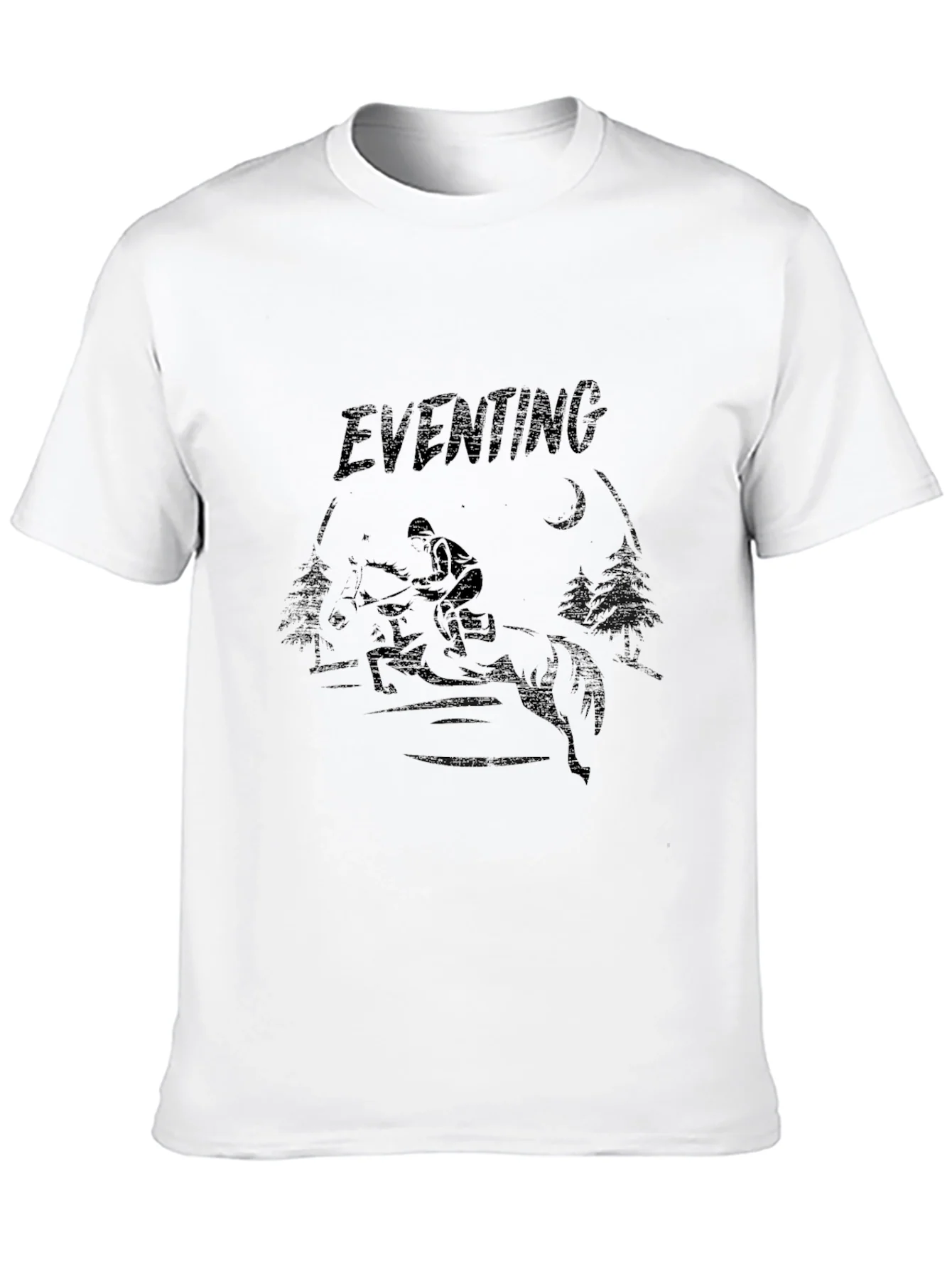 Camiseta Negra Eventing Ecuestre Hombre