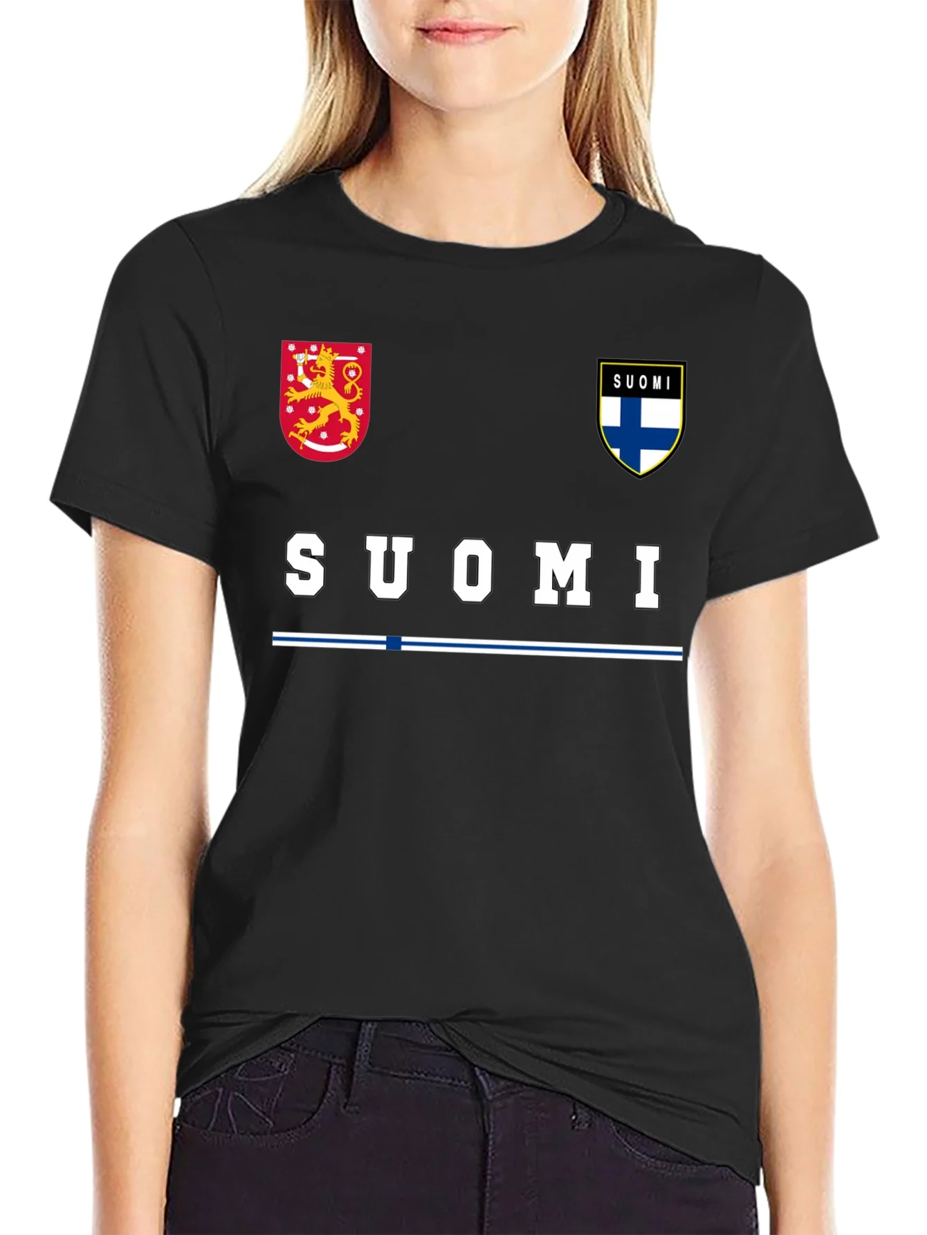 Camiseta Negra Suomi Finlandesa