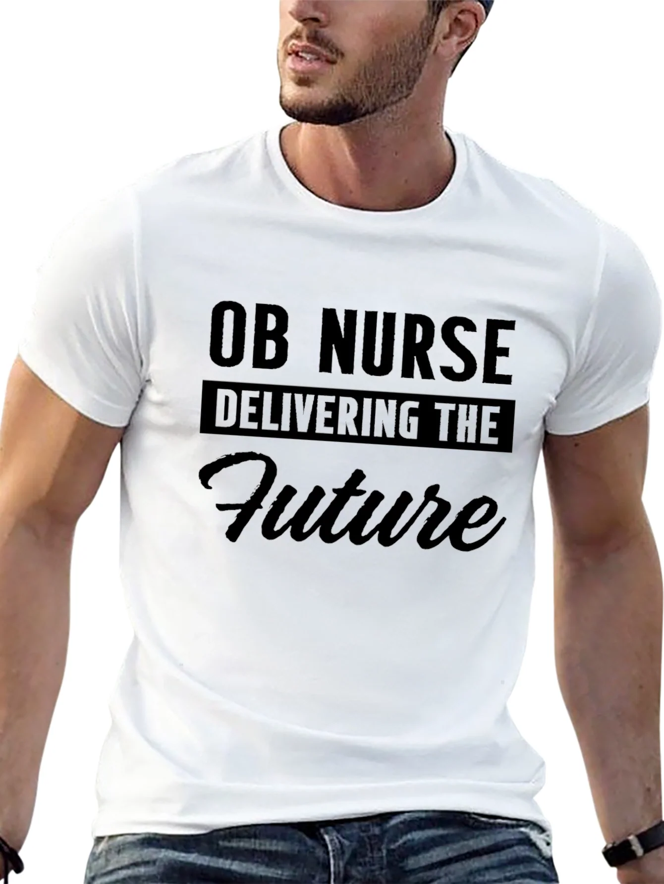 Camiseta Negra OB Nurse Delivering the Future