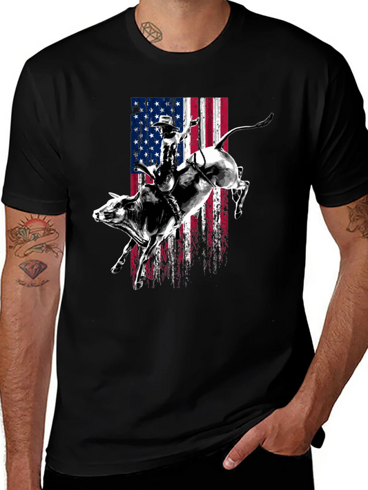 Camiseta Vaquero Toro Bandera Americana
