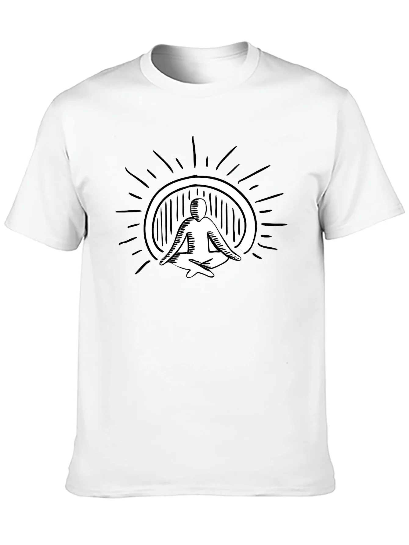 Camiseta Negra Hombre con Dise?o Yoga Meditaci¨®n