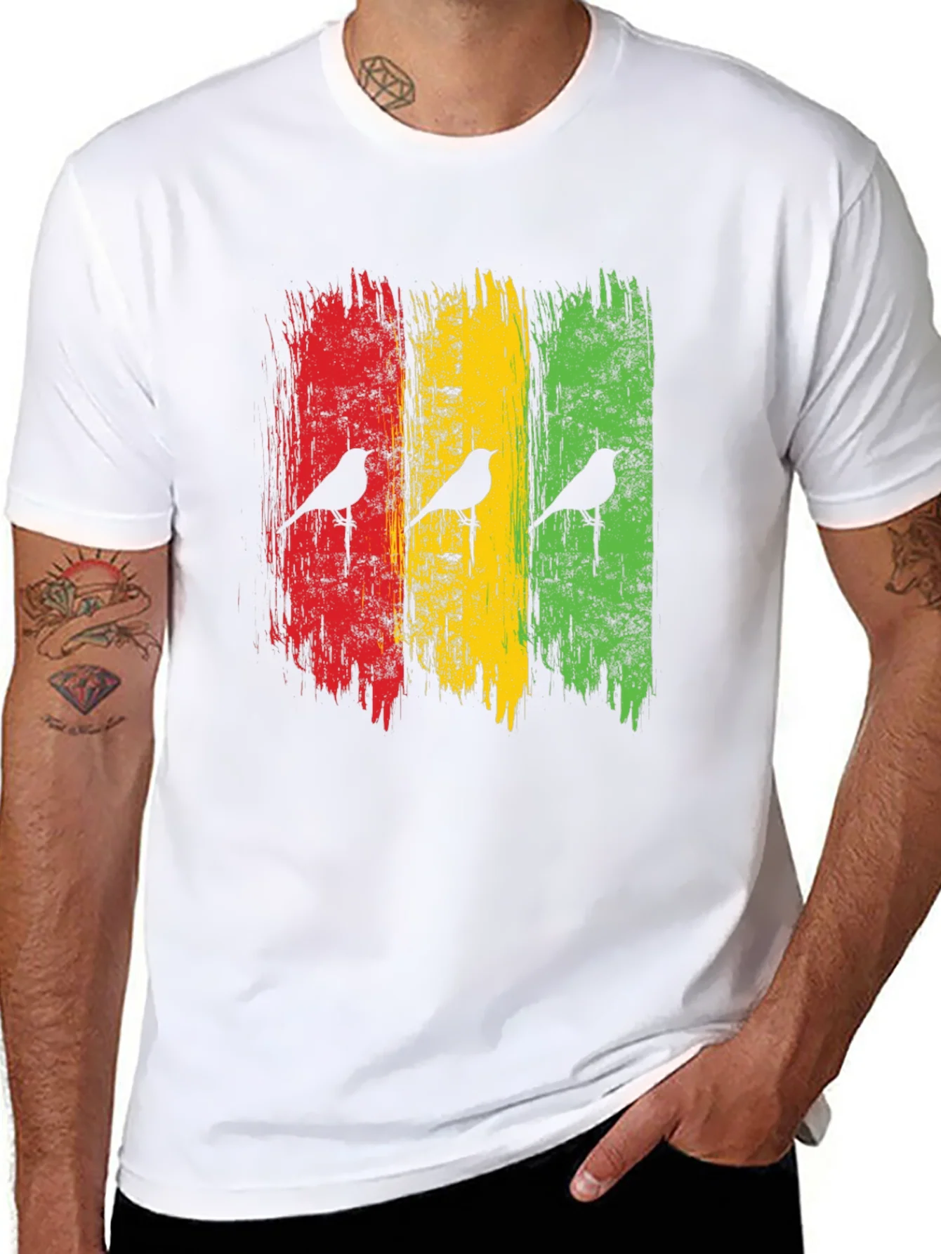 Camiseta Hombre Dise?o Rastafari Aves