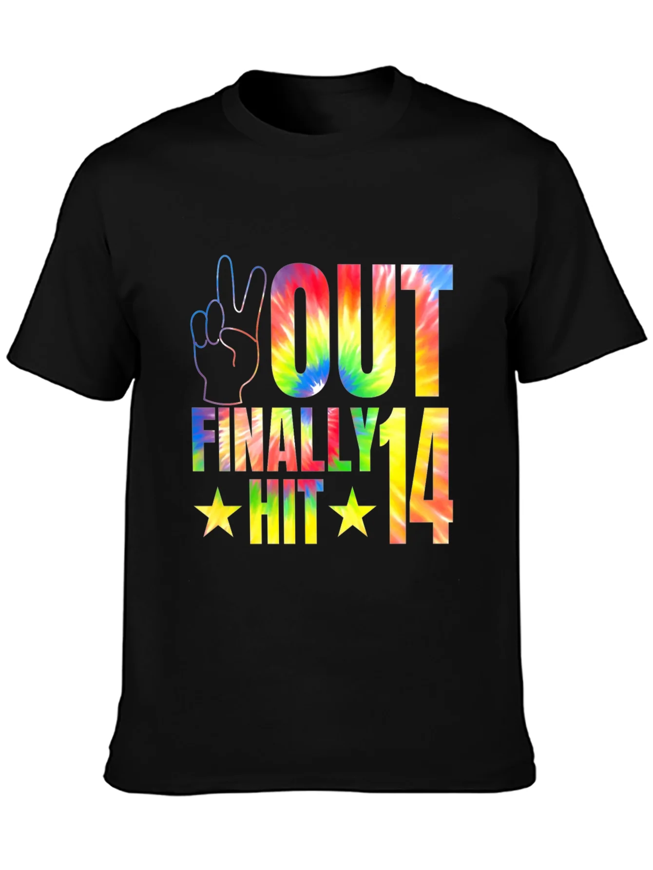 Rebbecca Peace Out Finally Hit 14 Tie-Dye Graphic Tee
