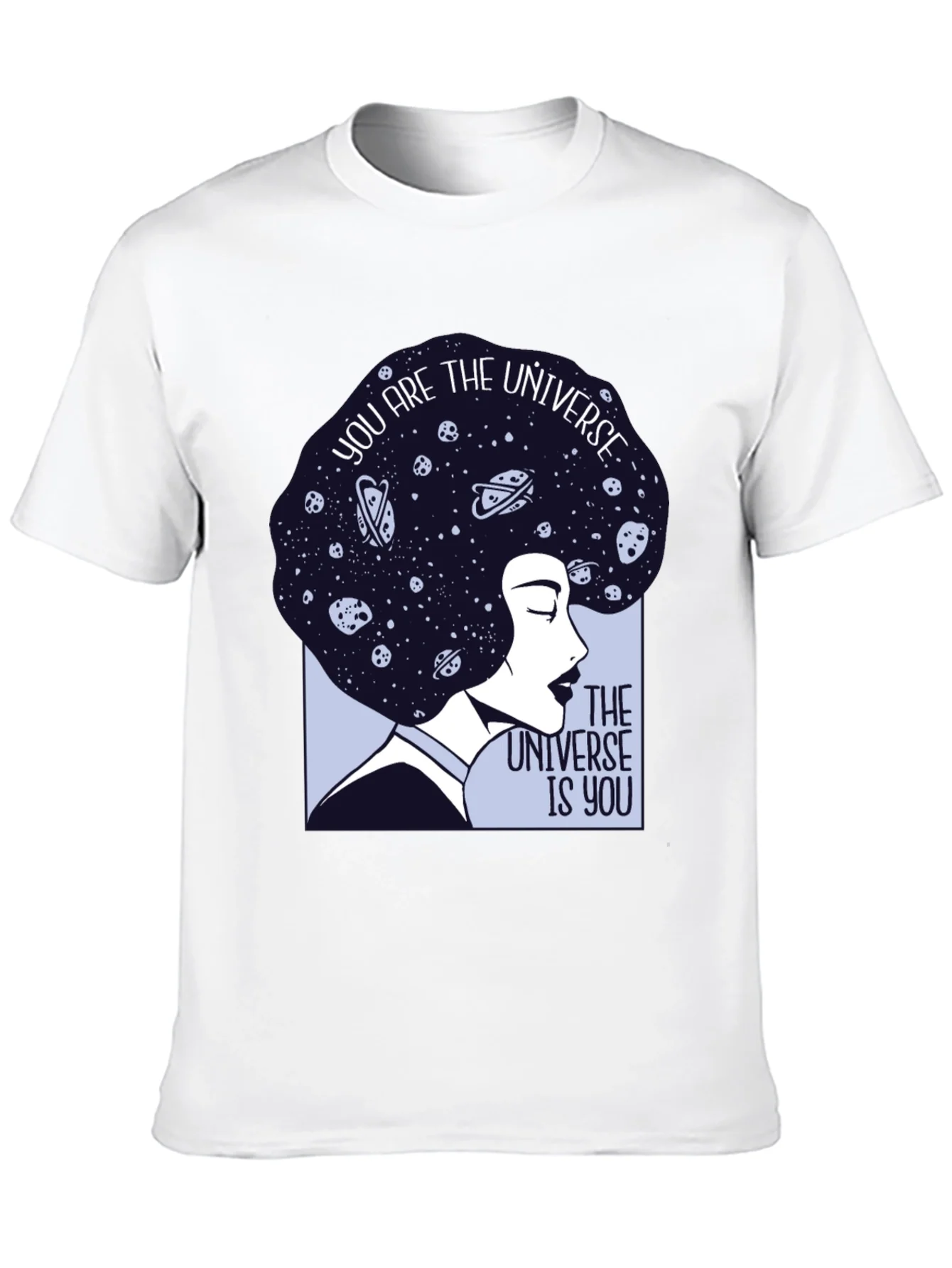 Camiseta Negra con Dise?o Universo Eres T¨²
