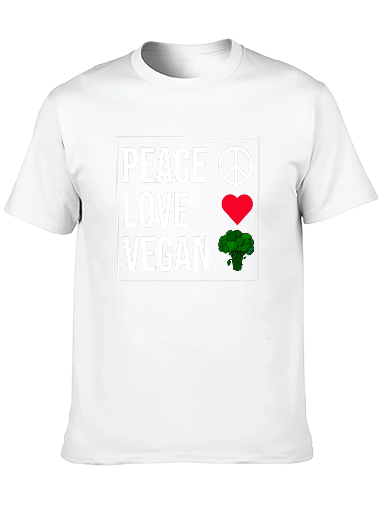 Camiseta Vegana: Paz Amor y Br¨®coli