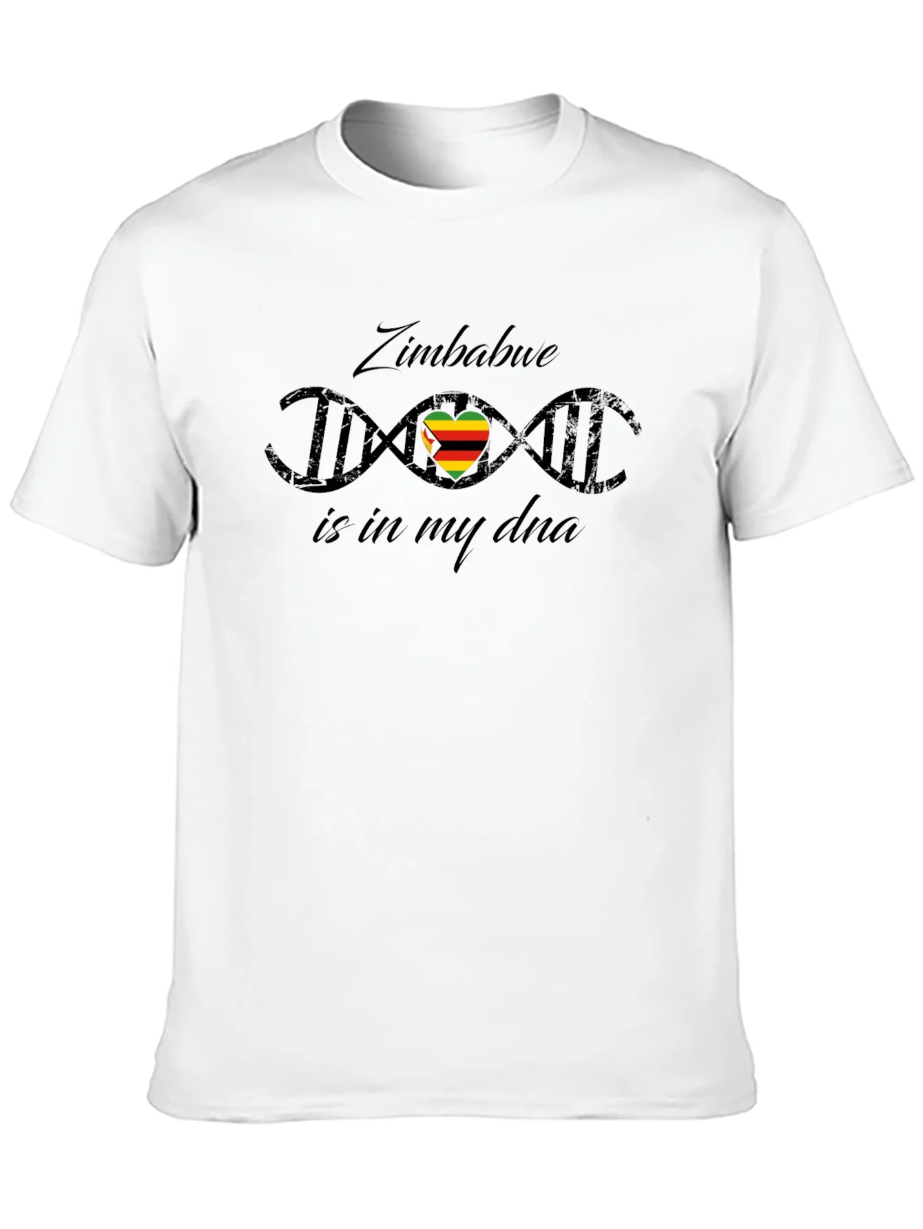Camiseta Negra con Dise?o Zimbabwe DNA