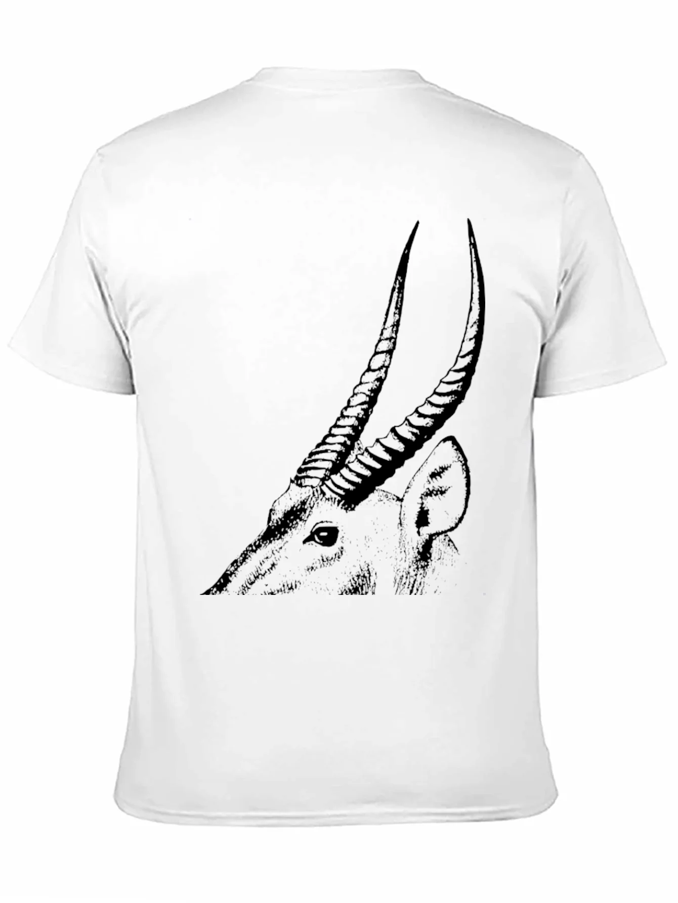 Camiseta Negra Hombre Dibujo Ant¨ªlope Estilizado