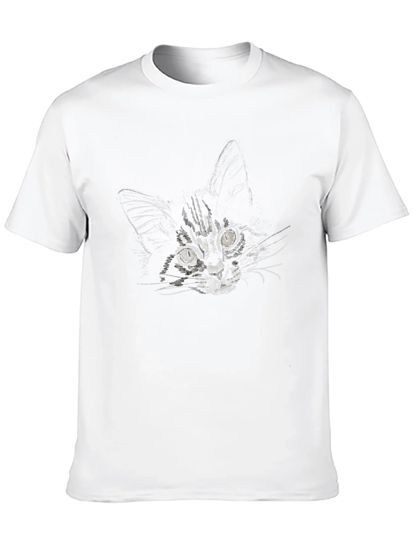 Camiseta Negra con Dise?o de Gato Abstracto