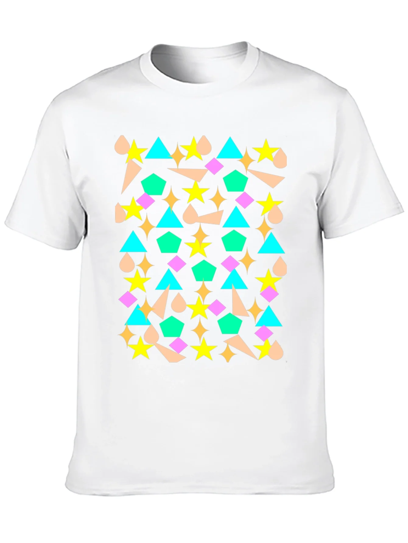 Camiseta Negra con Dise?o Geom¨¦trico Abstracto