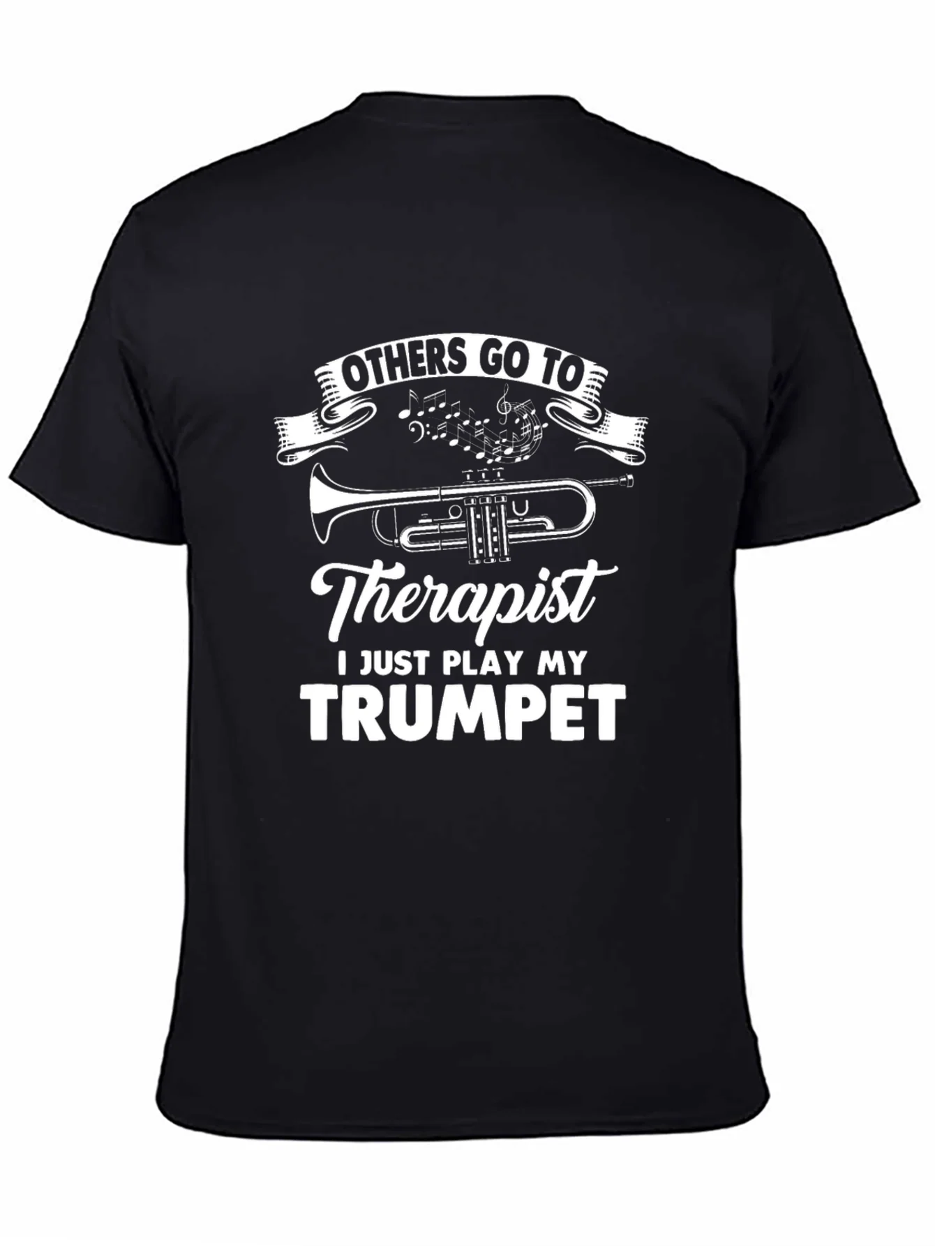 Camiseta Negra Trompeta Terapia