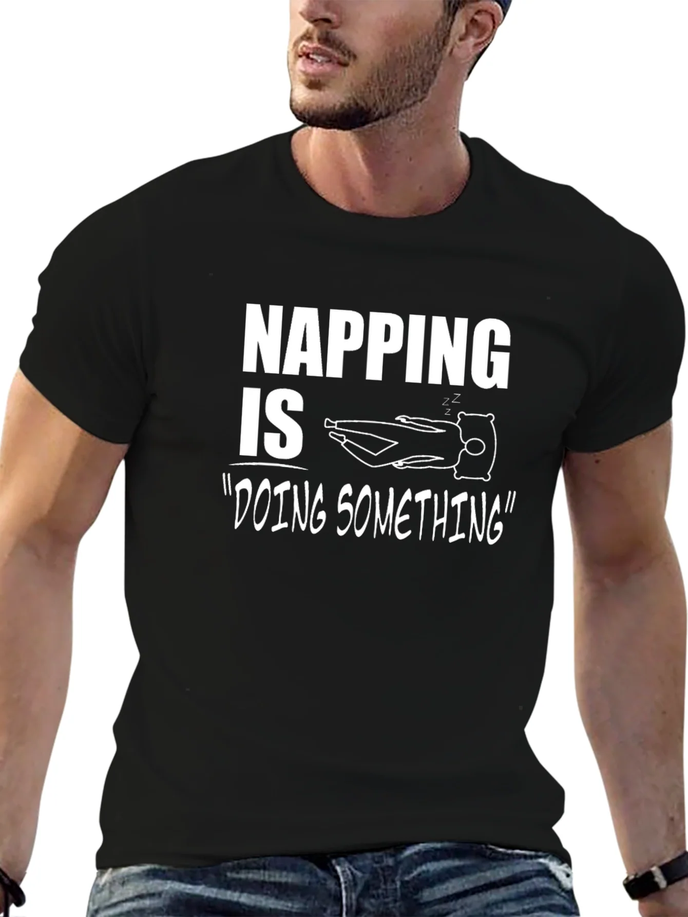 Camiseta Negra Napping is Doing Something