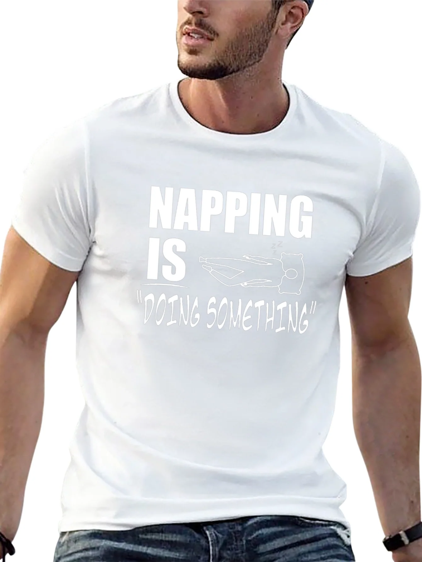 Camiseta Negra Napping is Doing Something