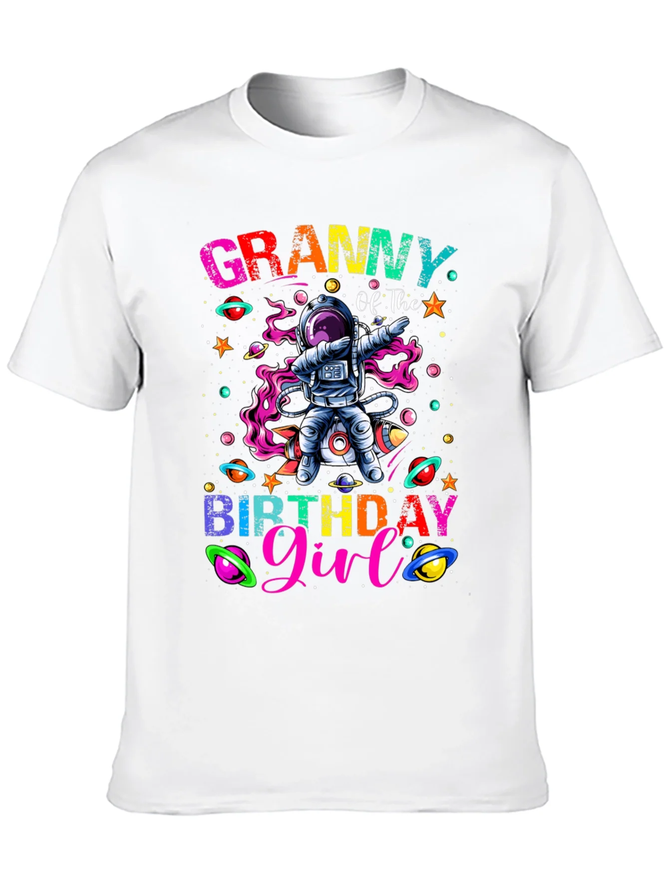 Rebbecca Granny Birthday Girl Space Astronaut T-Shirt