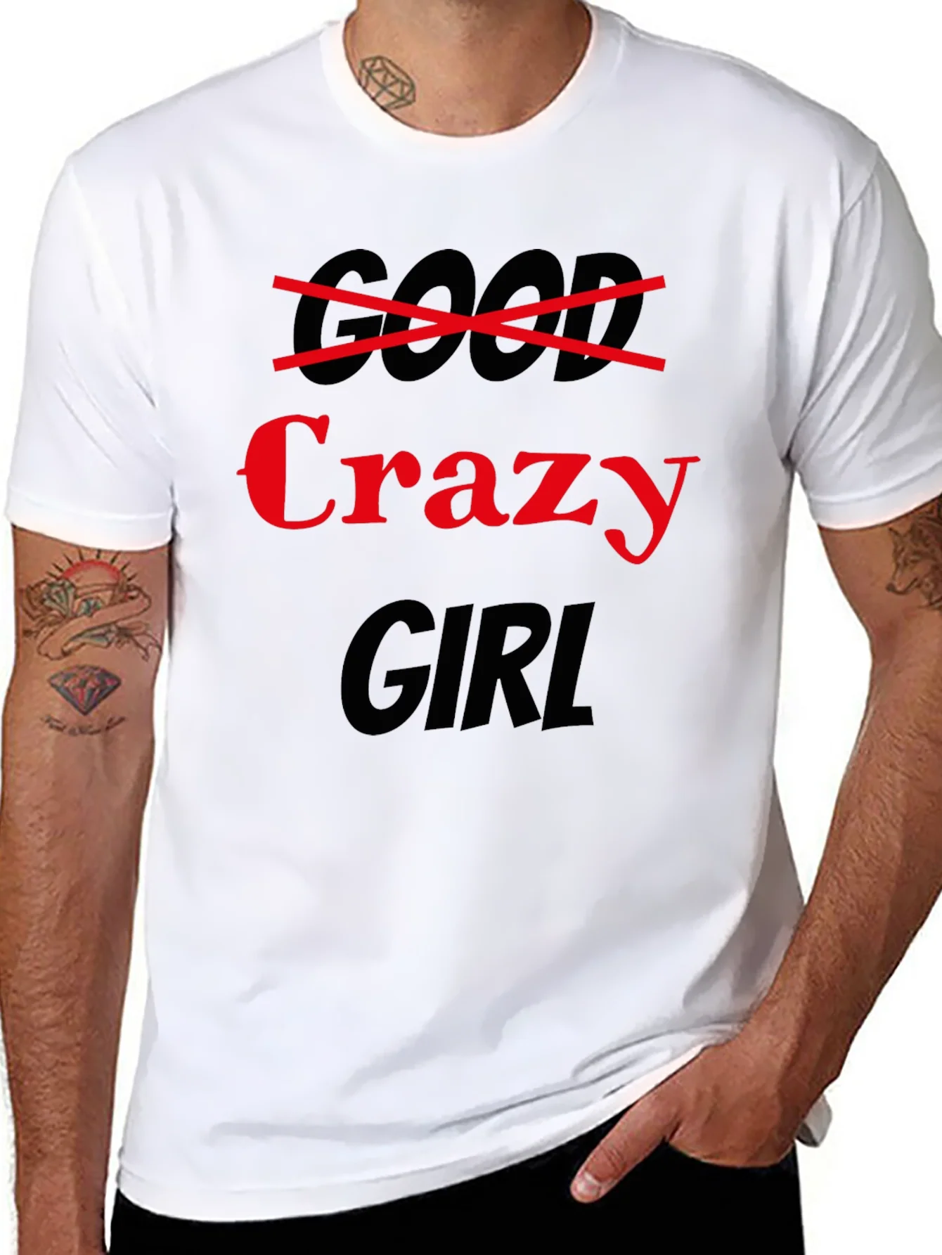 Camiseta Negra: Chica Loca (Crazy Girl)