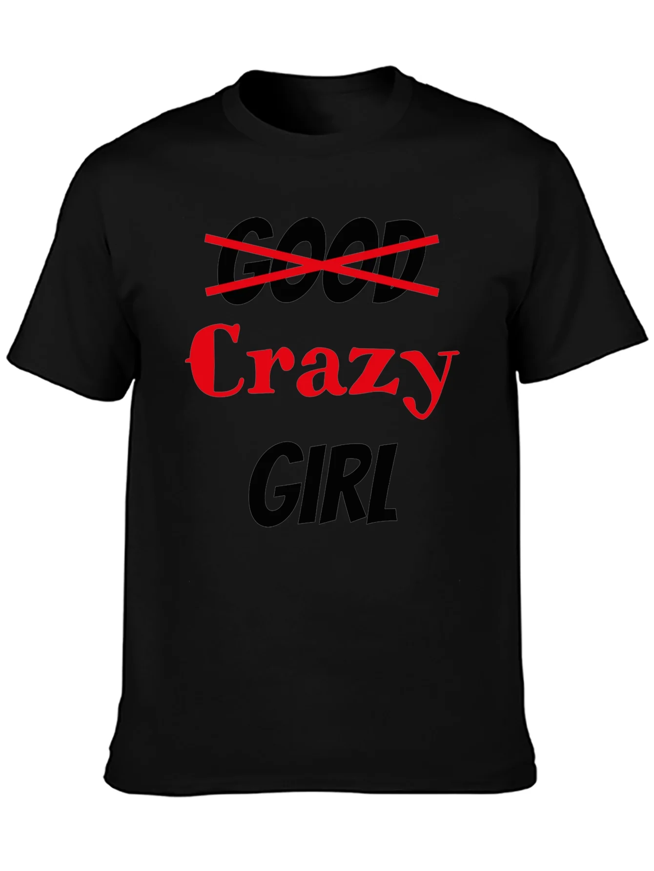 Camiseta Negra: Chica Loca (Crazy Girl)