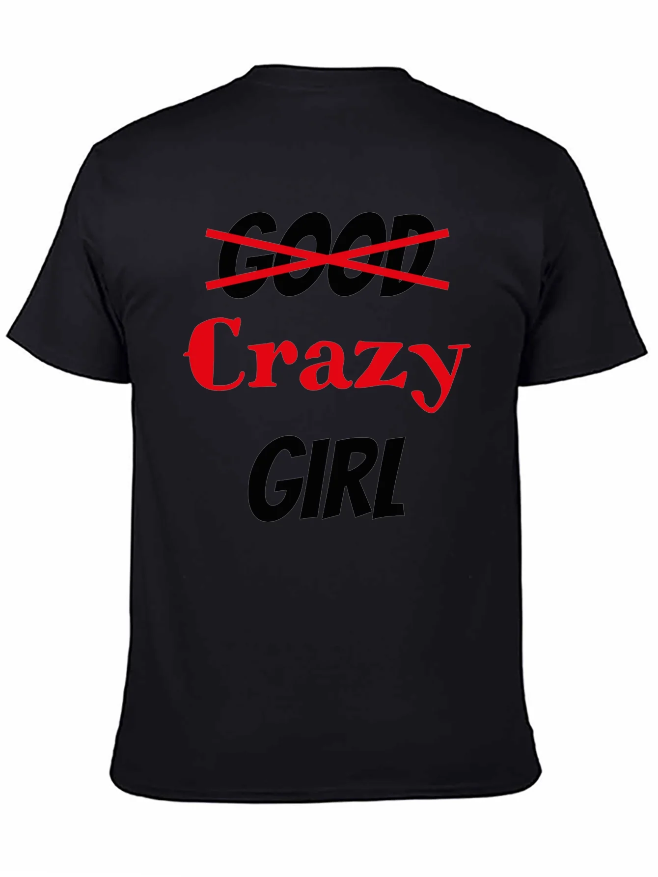 Camiseta Negra: Chica Loca (Crazy Girl)